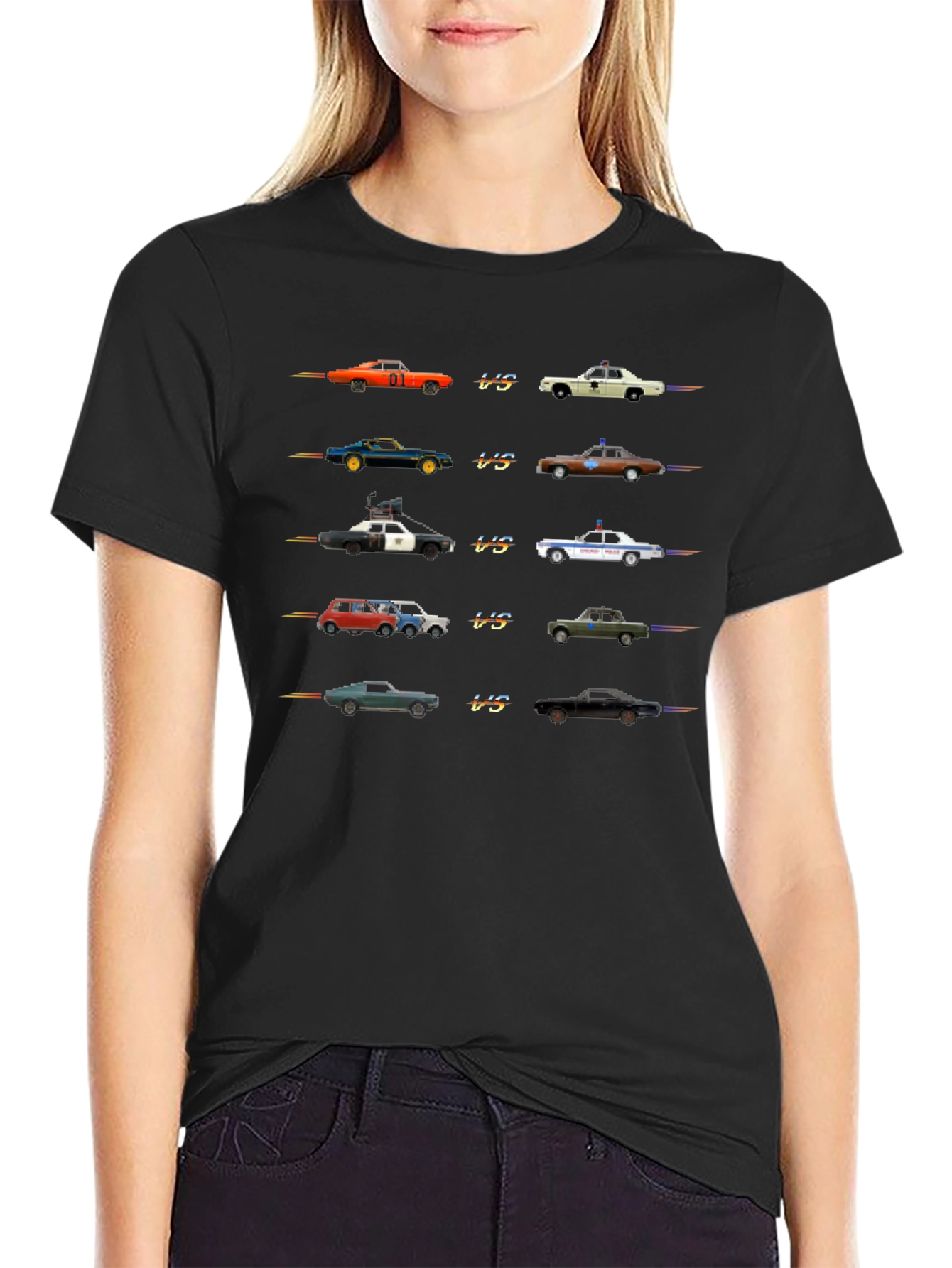 Retro 8-Bit Car Chase T-Shirt