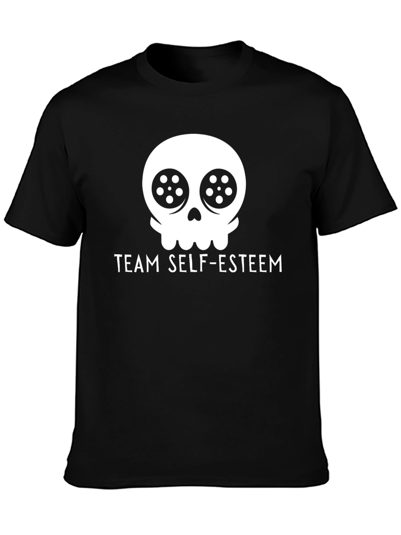 Team Self-Esteem Skull Graphic Tee - Black Cotton T-Shirt