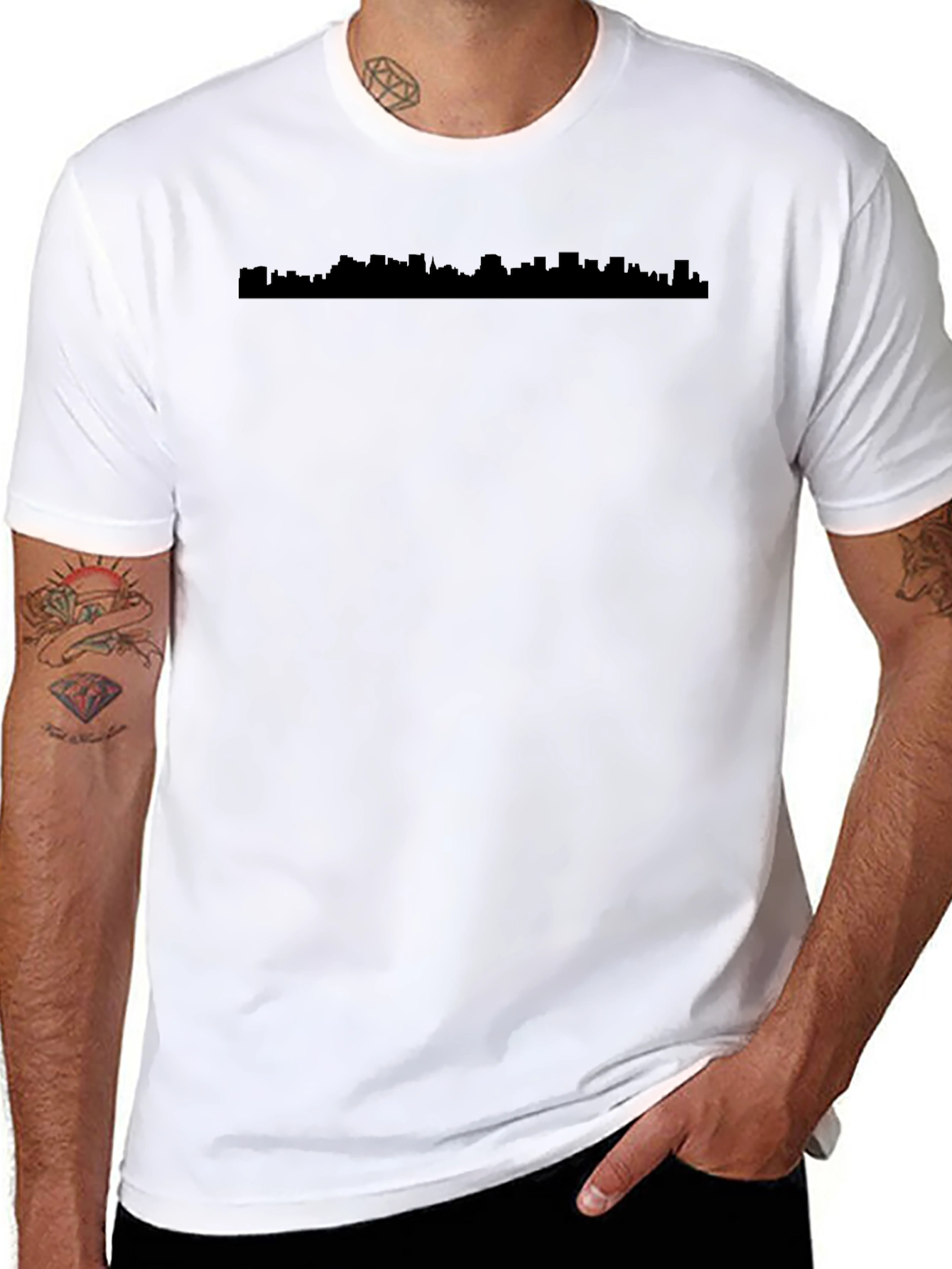 Black Skyline Graphic Tee - Urban Style