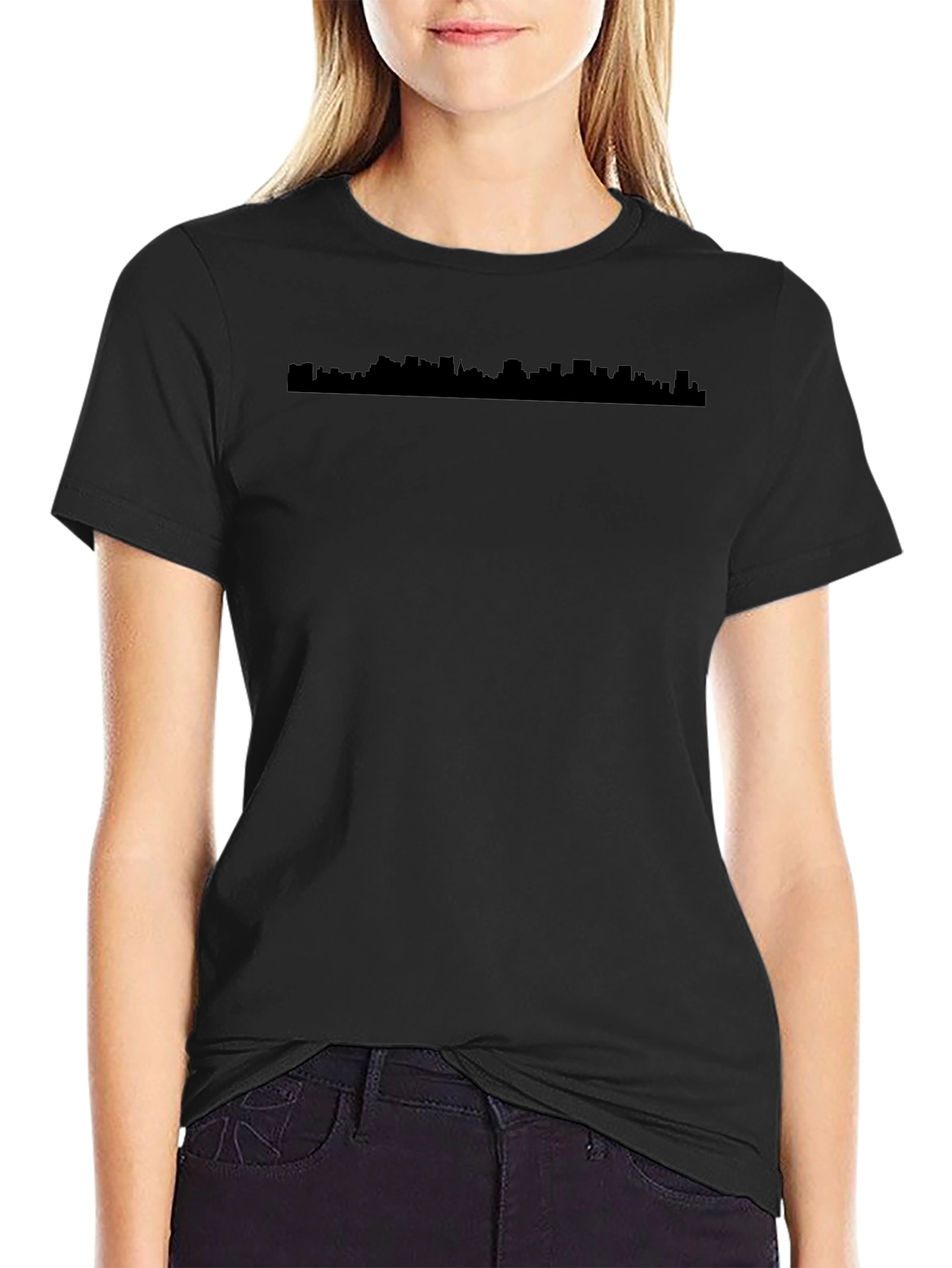 Black Skyline Graphic Tee - Urban Style