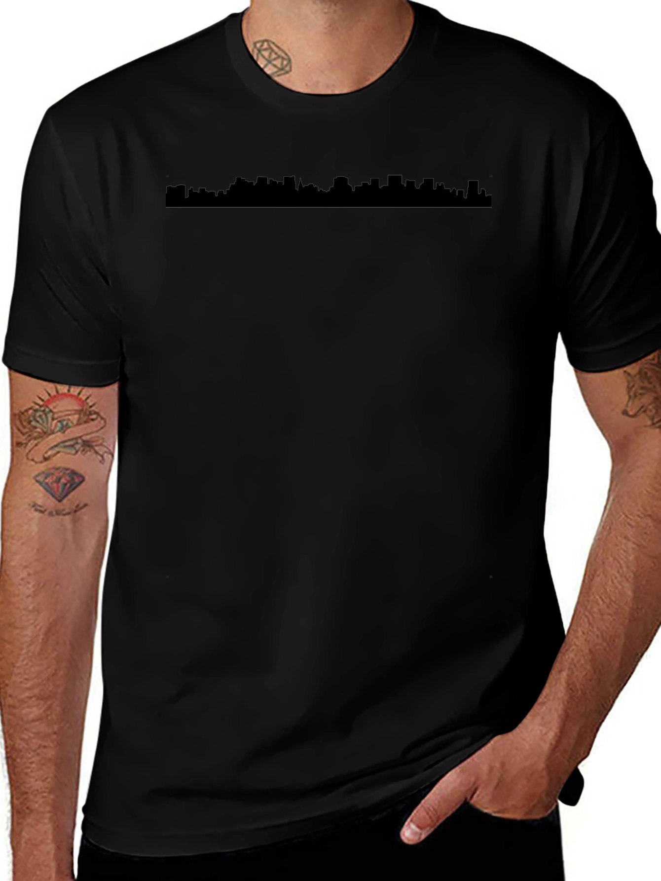 Black Skyline Graphic Tee - Urban Style