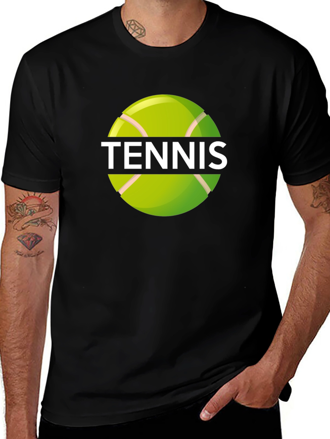Tennis Ball Graphic Black T-Shirt