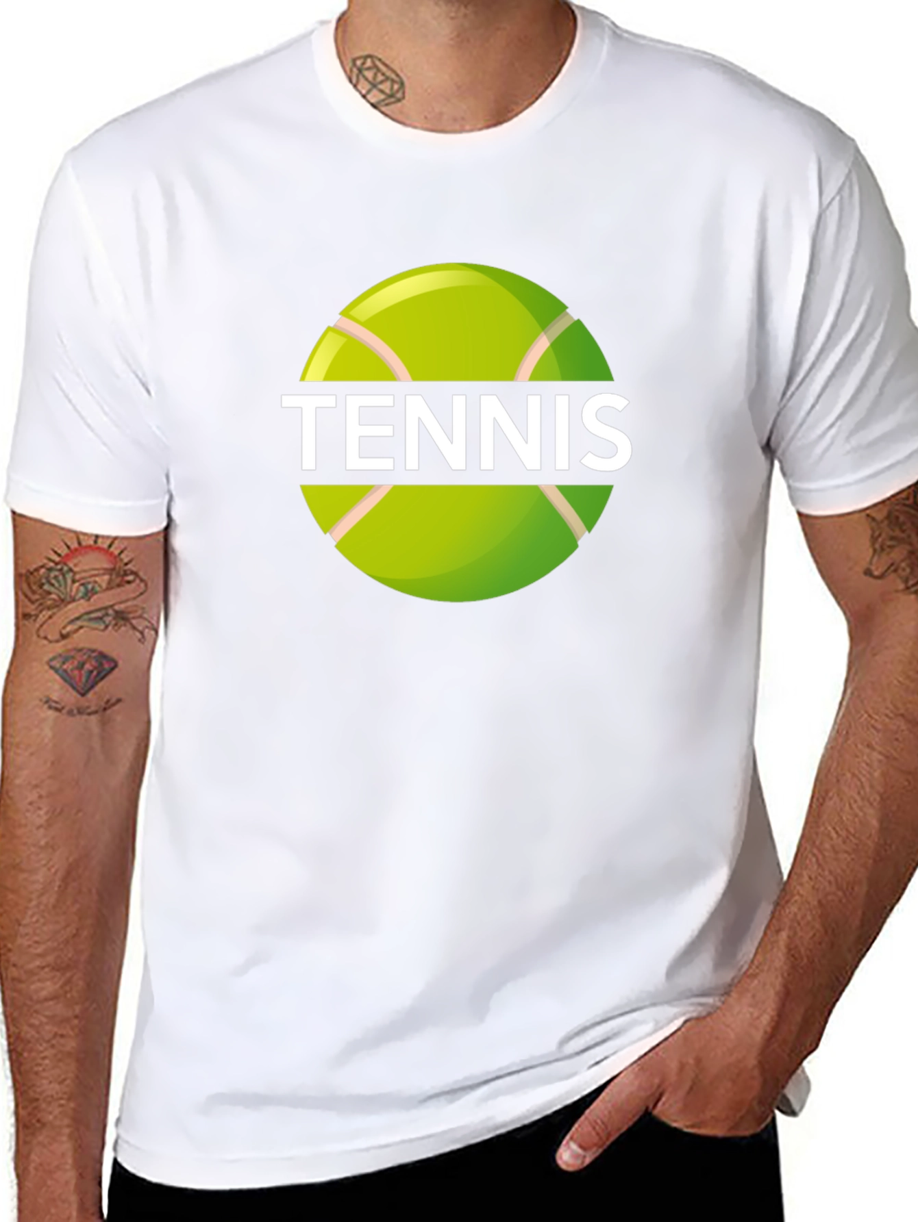 Tennis Ball Graphic Black T-Shirt