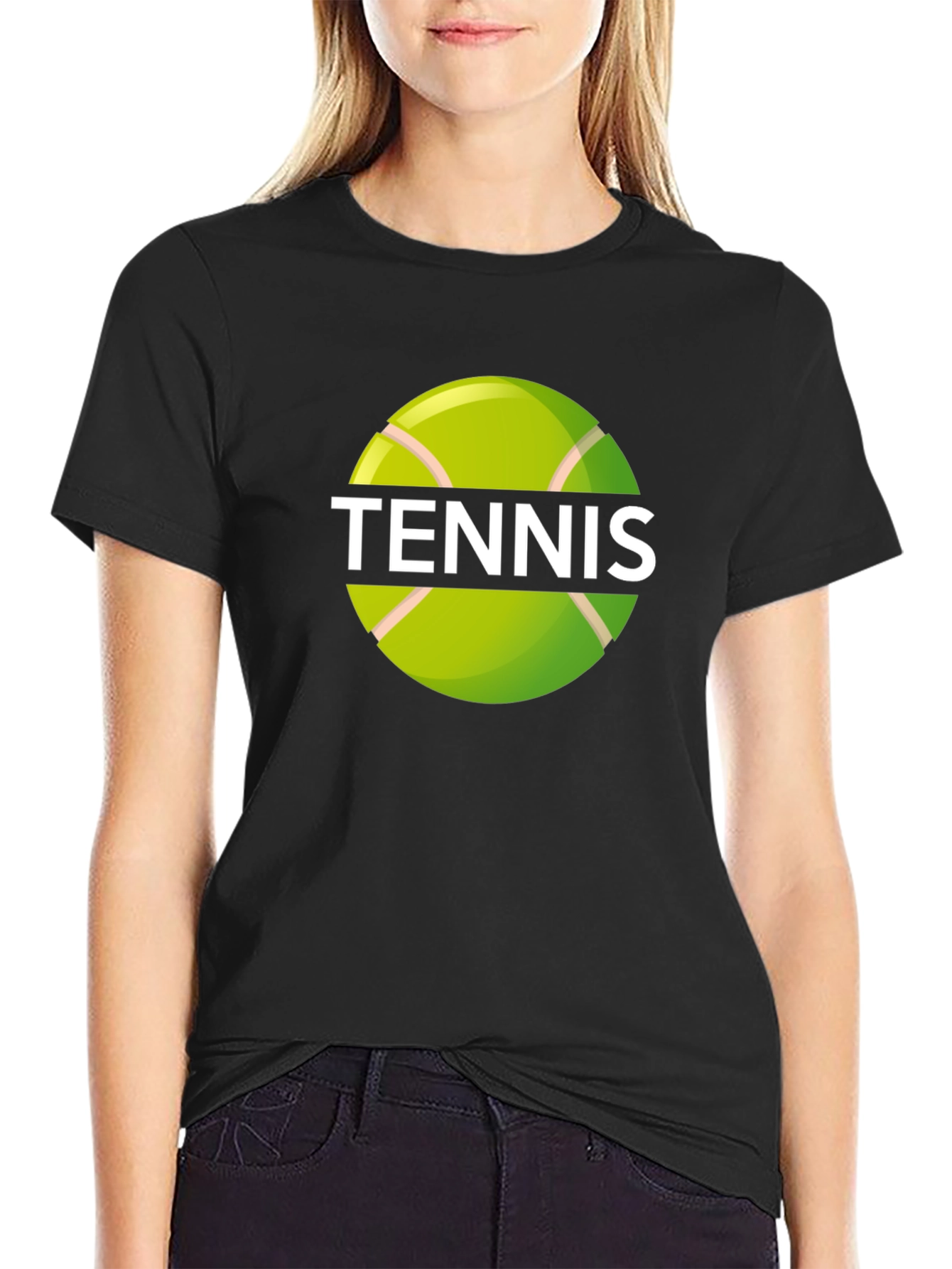 Tennis Ball Graphic Black T-Shirt