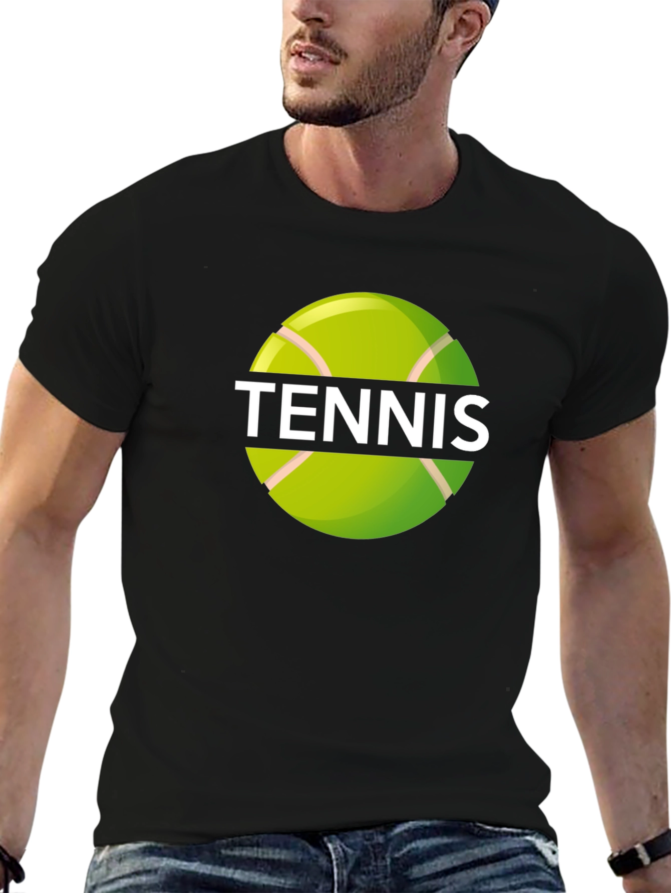 Tennis Ball Graphic Black T-Shirt