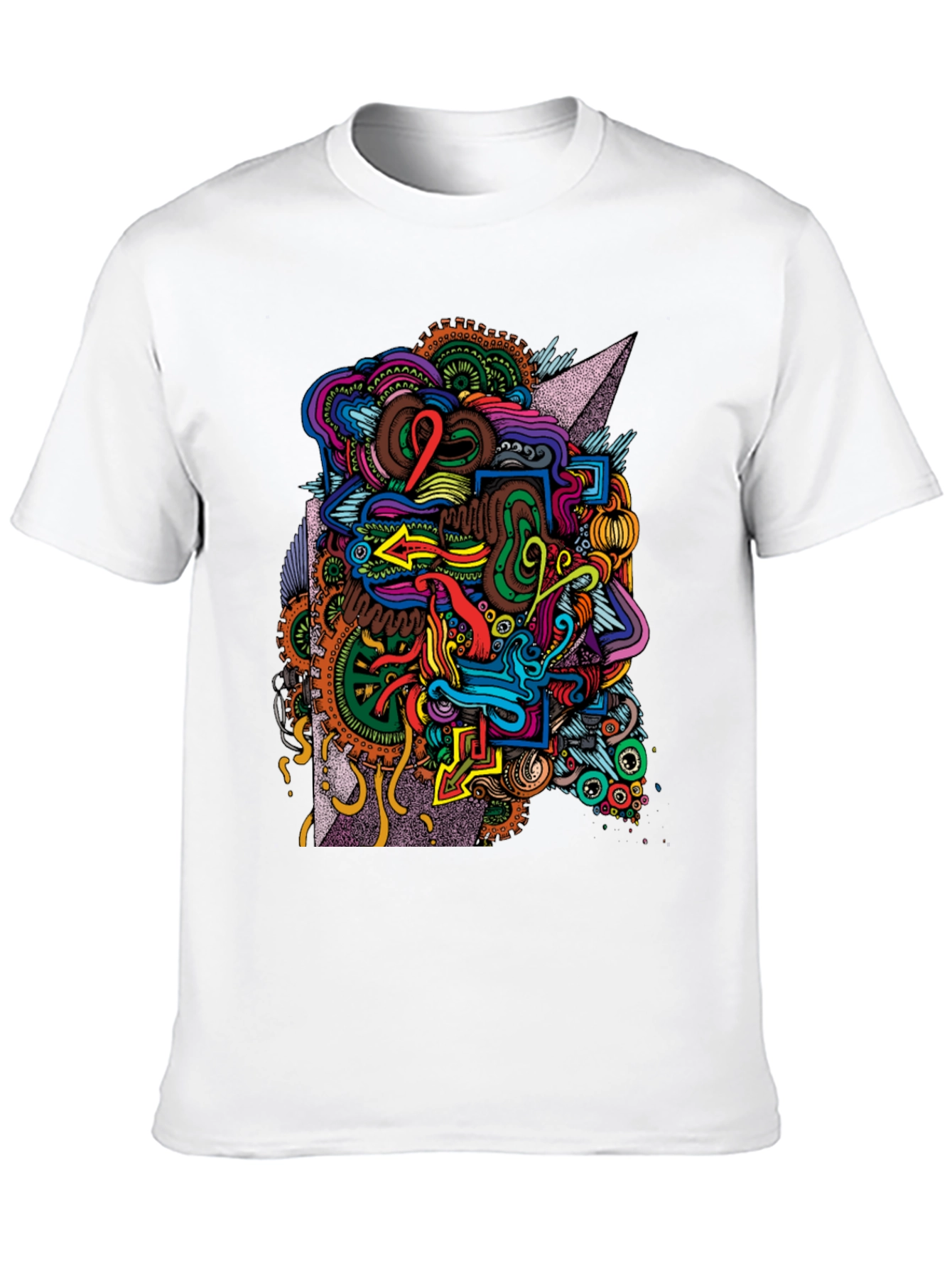 Abstract Graphic Print Black T-Shirt
