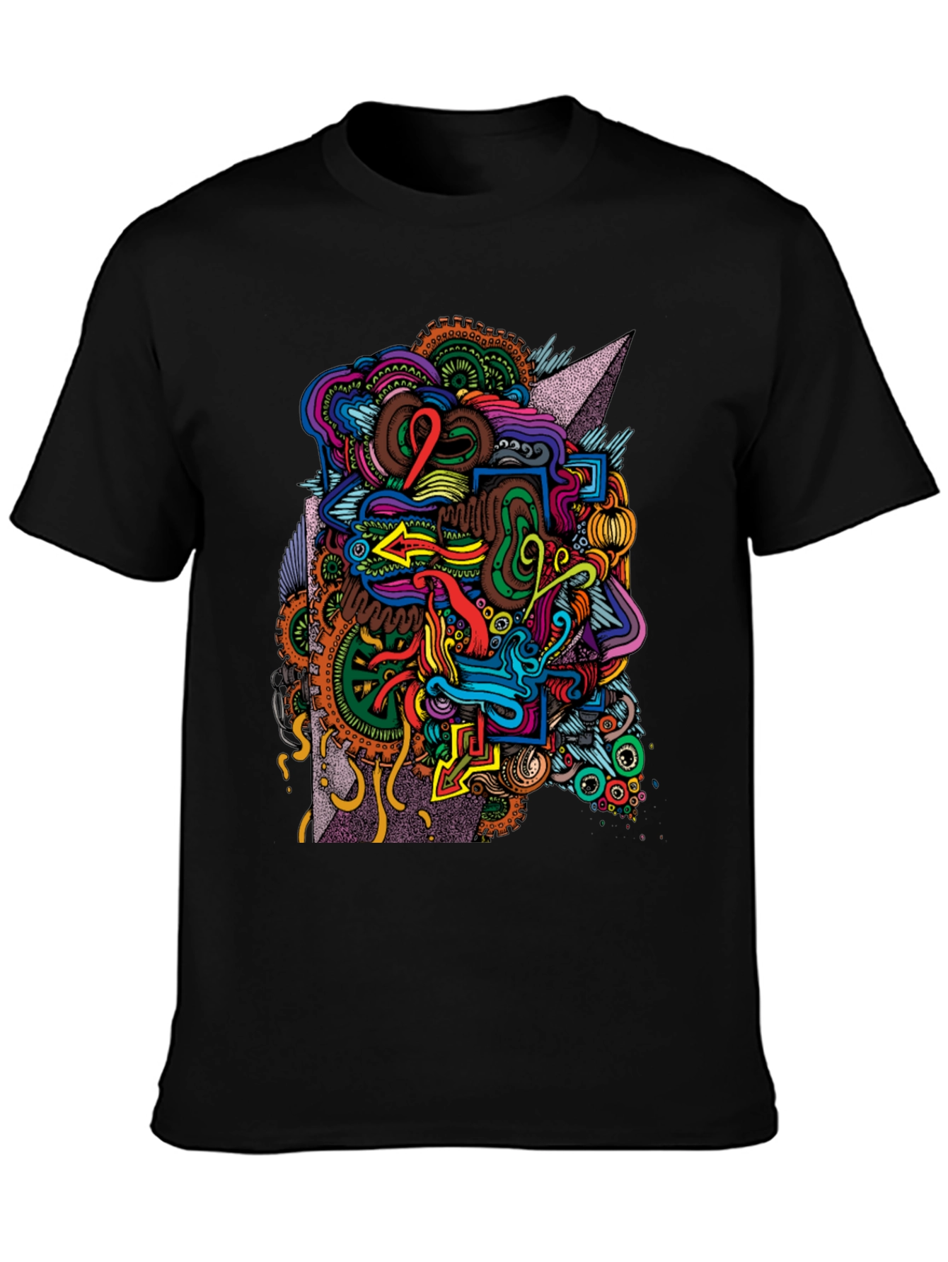 Abstract Graphic Print Black T-Shirt