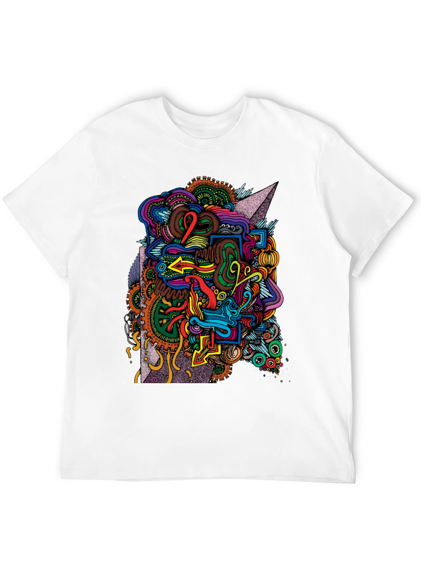 Abstract Graphic Print Black T-Shirt