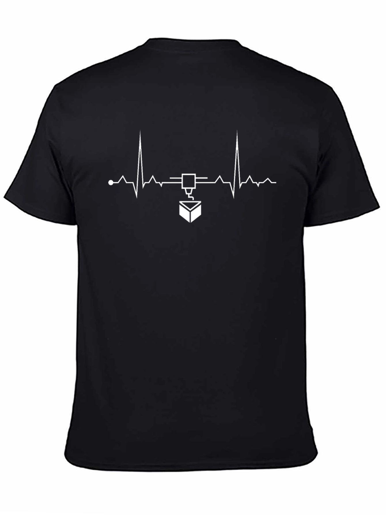3D Printing Heartbeat T-Shirt - Black