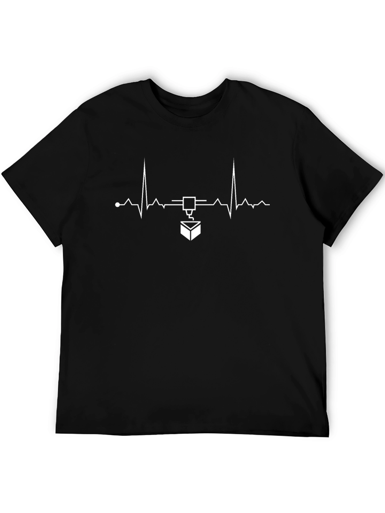 3D Printing Heartbeat T-Shirt - Black