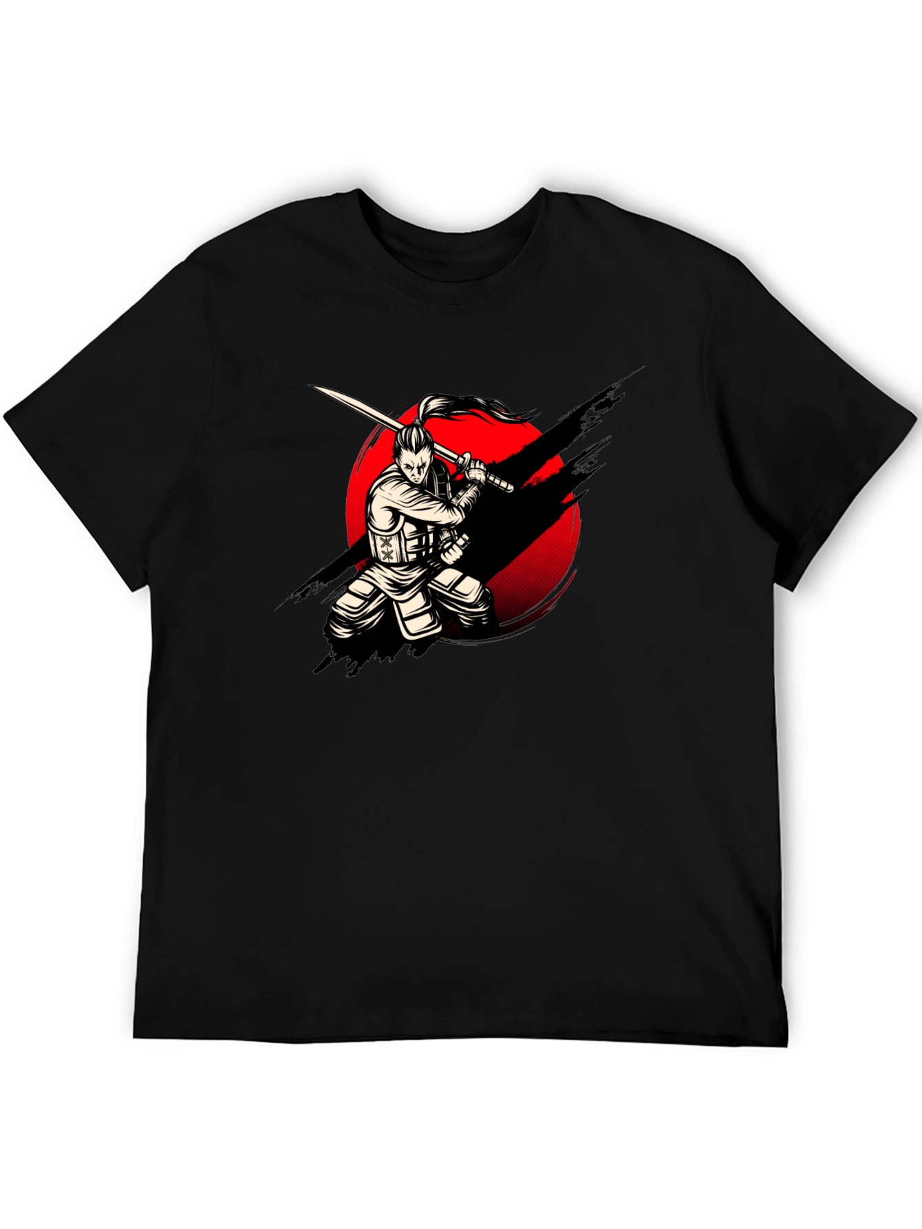 Samurai Warrior Graphic Print T-Shirt