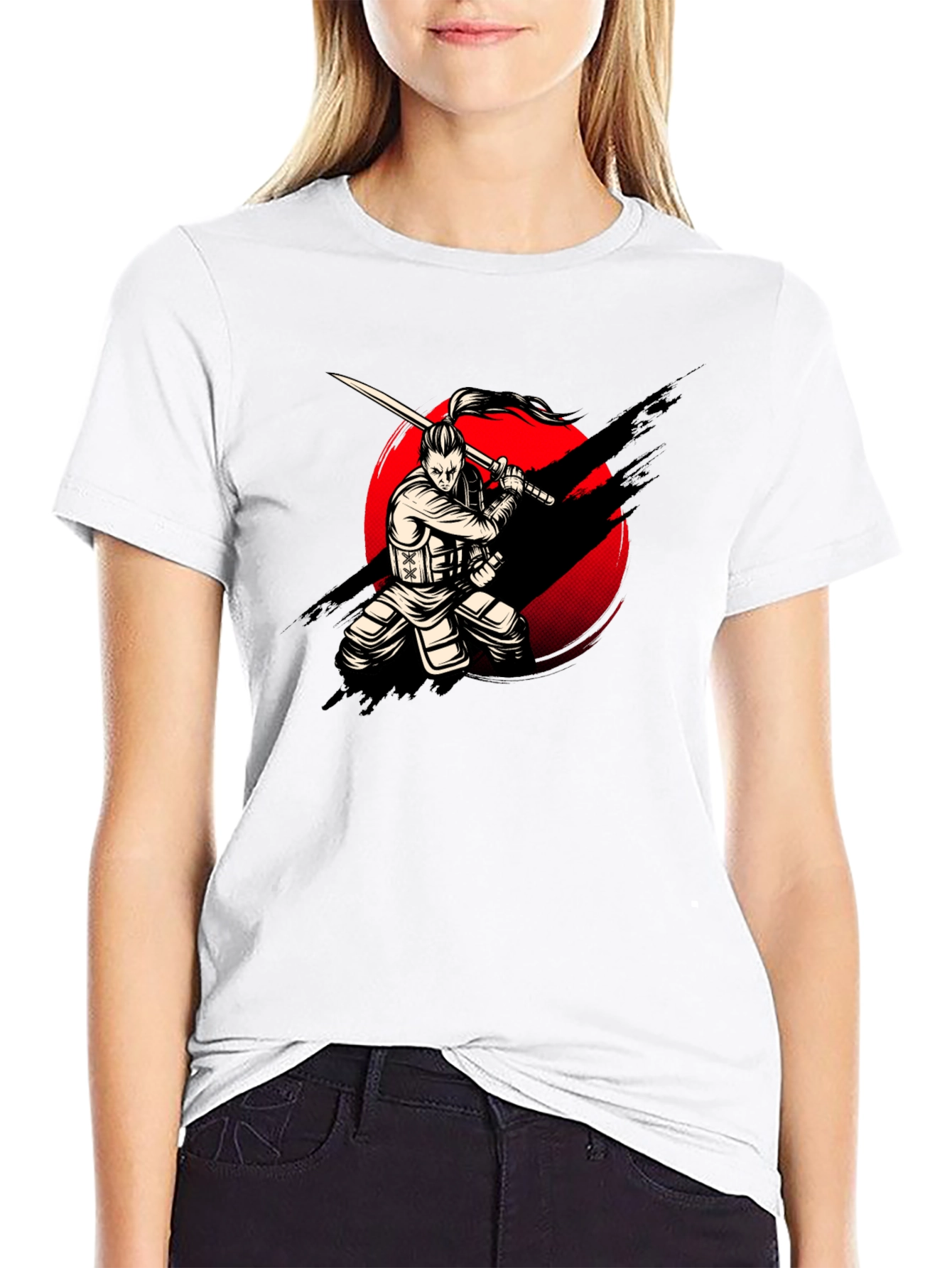 Samurai Warrior Graphic Print T-Shirt