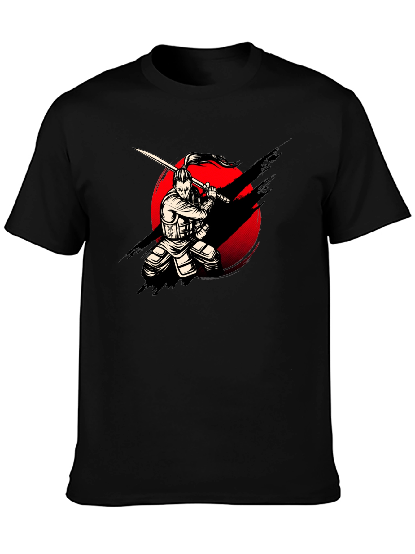 Samurai Warrior Graphic Print T-Shirt