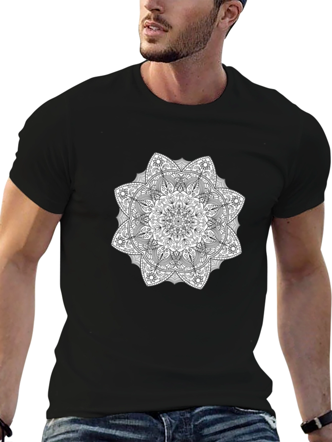 Black Mandala Graphic Tee - Stylish & Unique