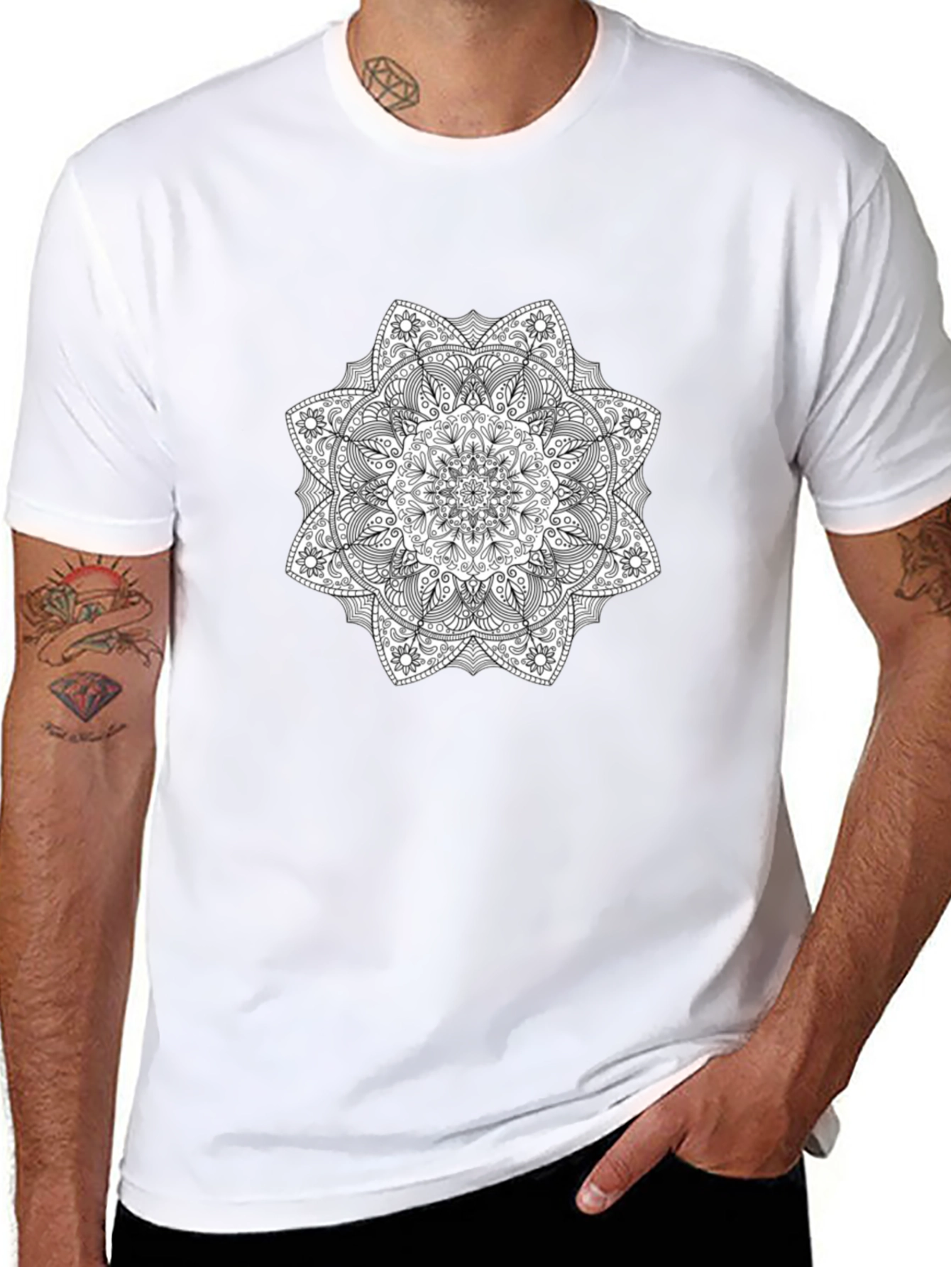 Black Mandala Graphic Tee - Stylish & Unique