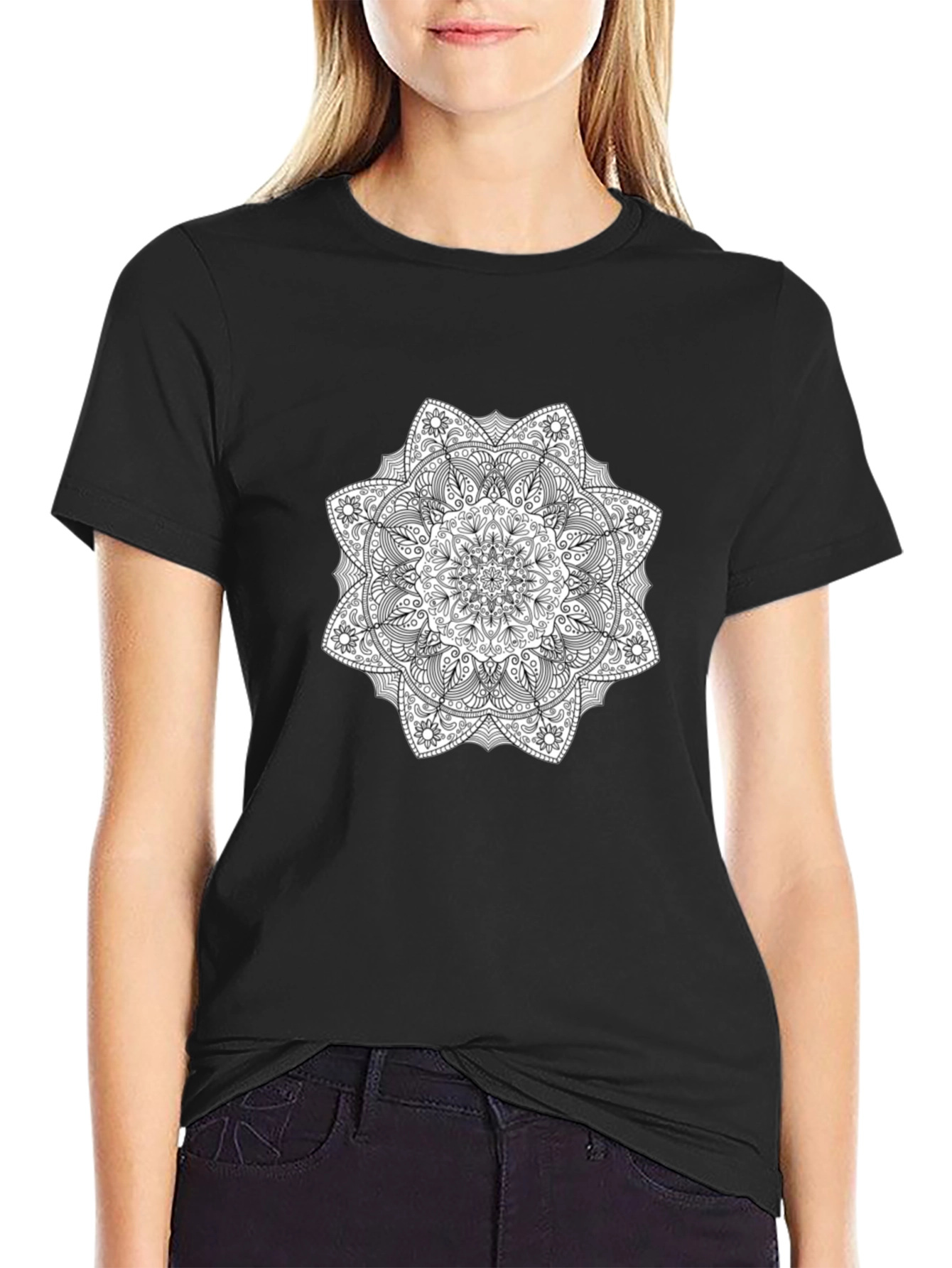 Black Mandala Graphic Tee - Stylish & Unique