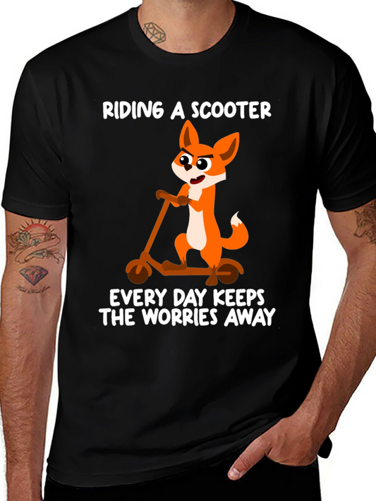 Riding Scooter Fox Graphic Tee - Every Day Keeps Worries Away!