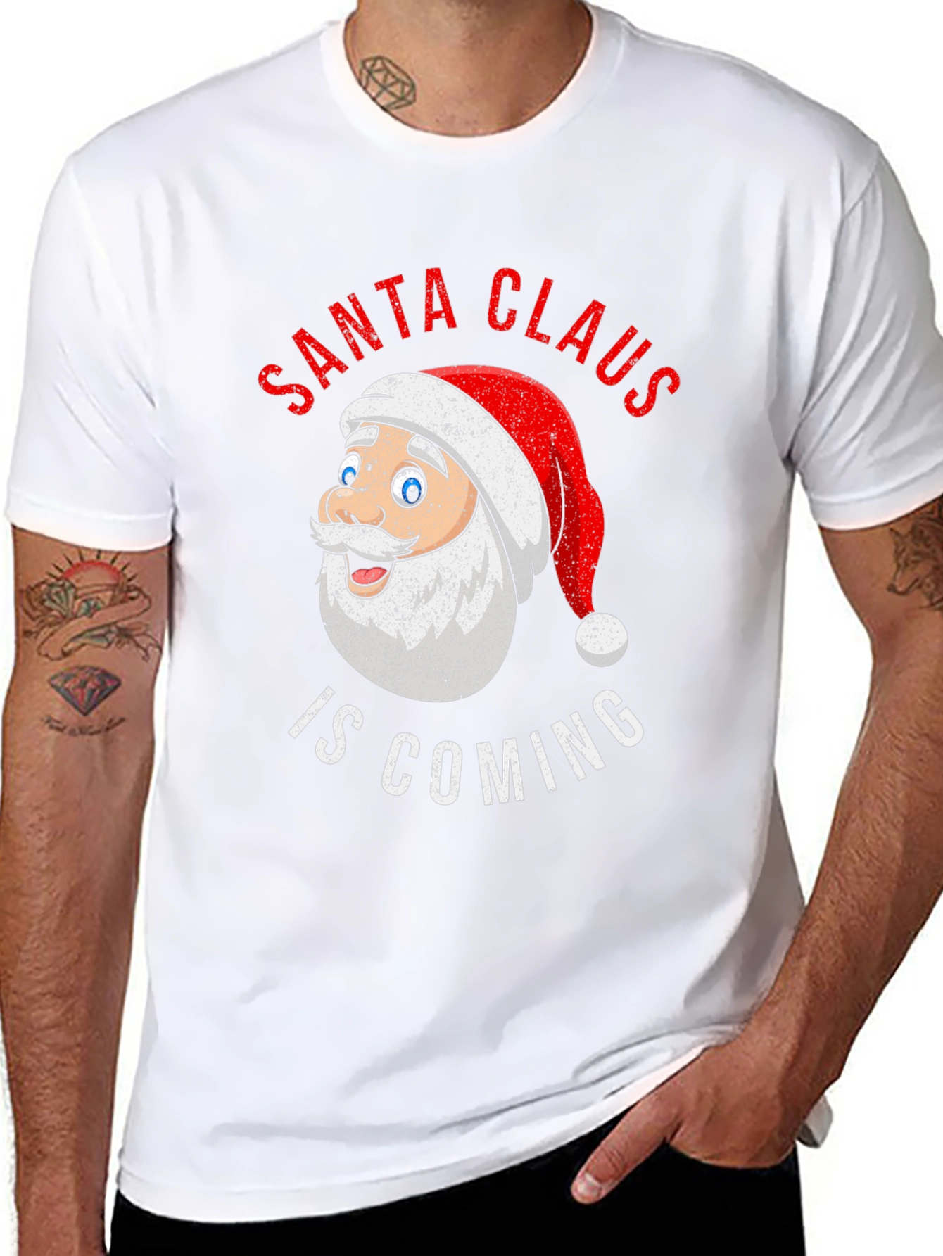 Santa Claus is Coming Christmas T-Shirt