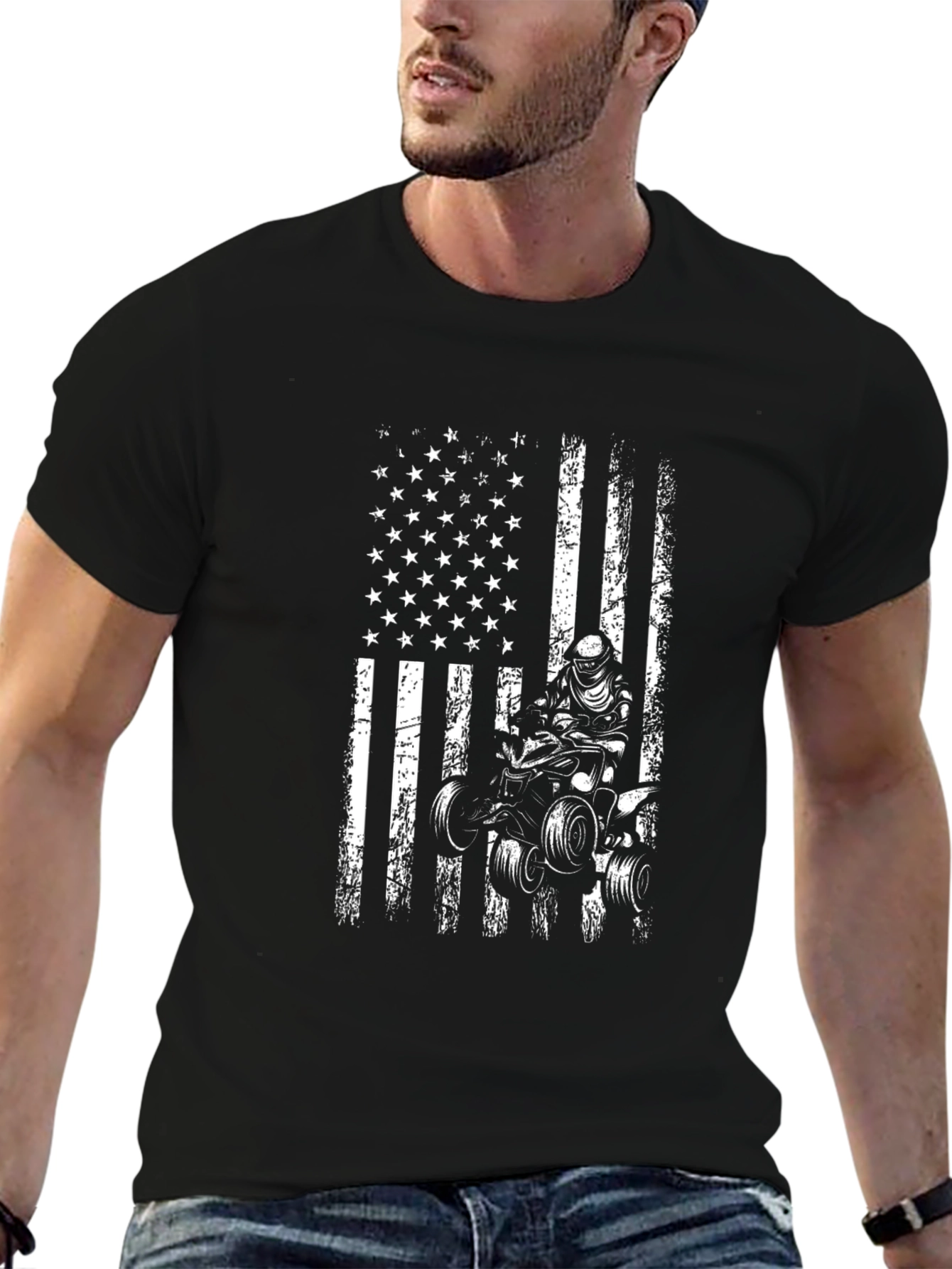 American Flag ATV Rider T-Shirt