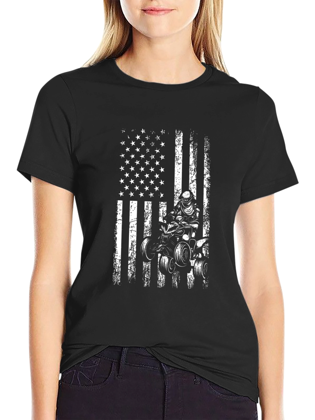 American Flag ATV Rider T-Shirt