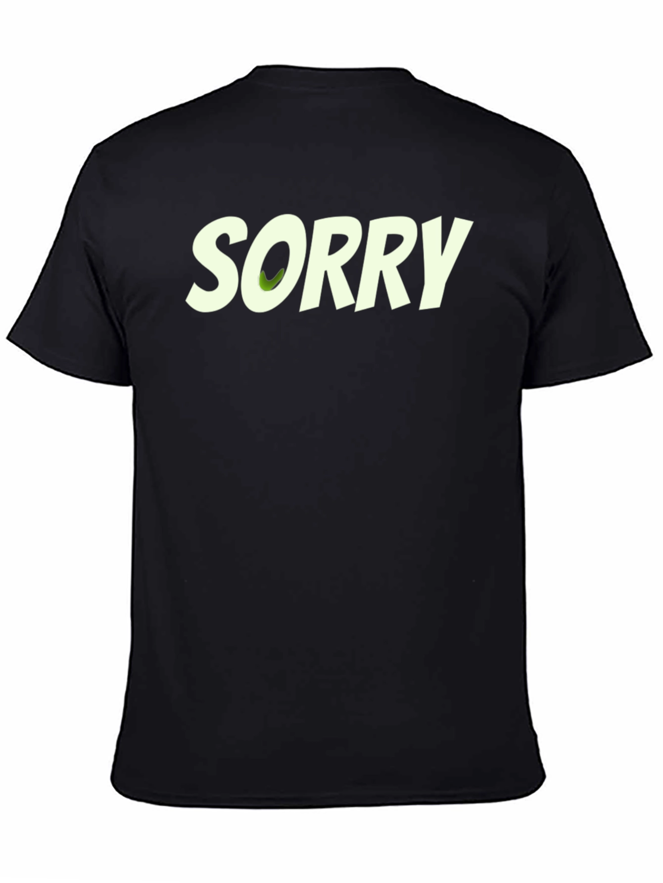 Sorry Graphic Print Black T-Shirt