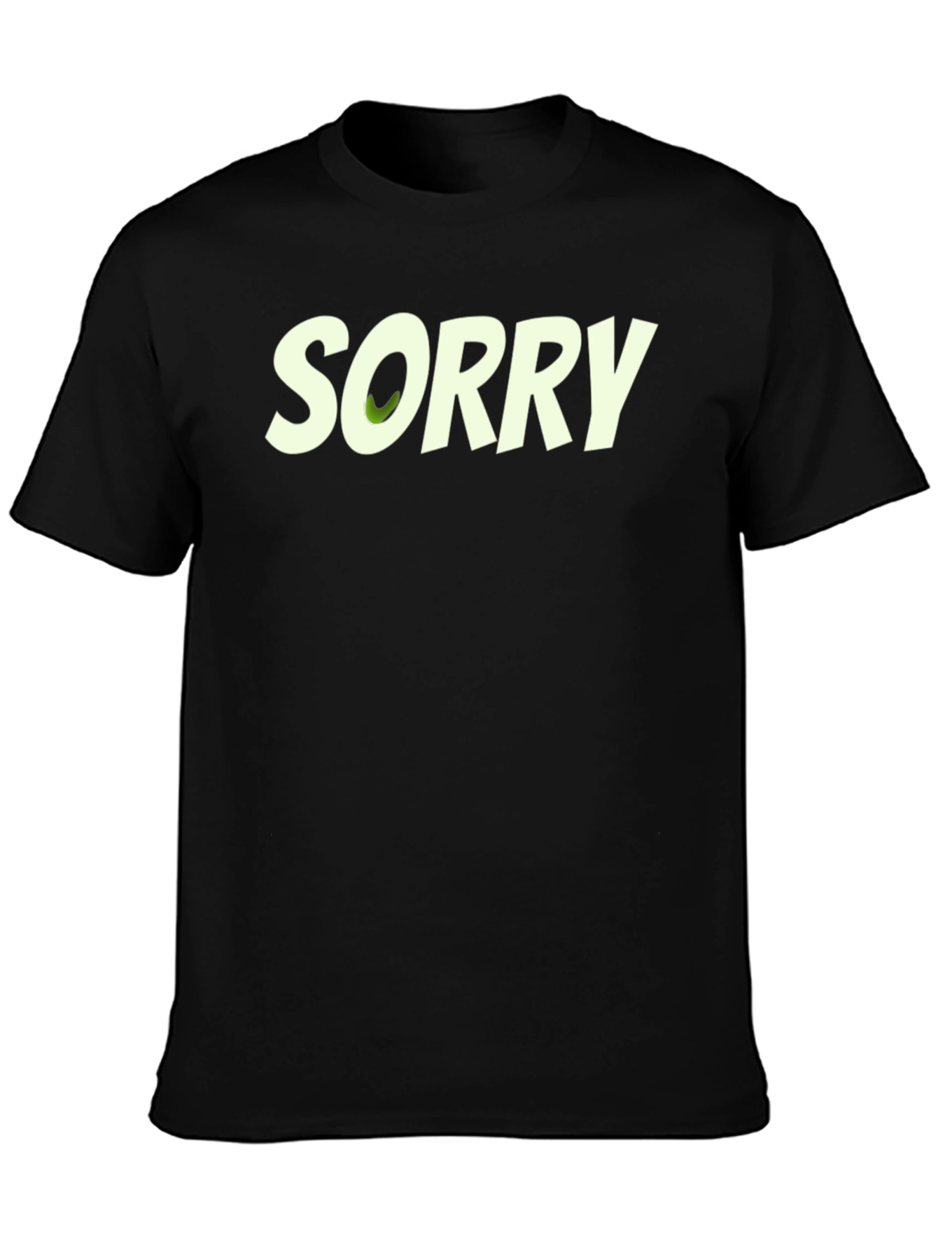 Sorry Graphic Print Black T-Shirt
