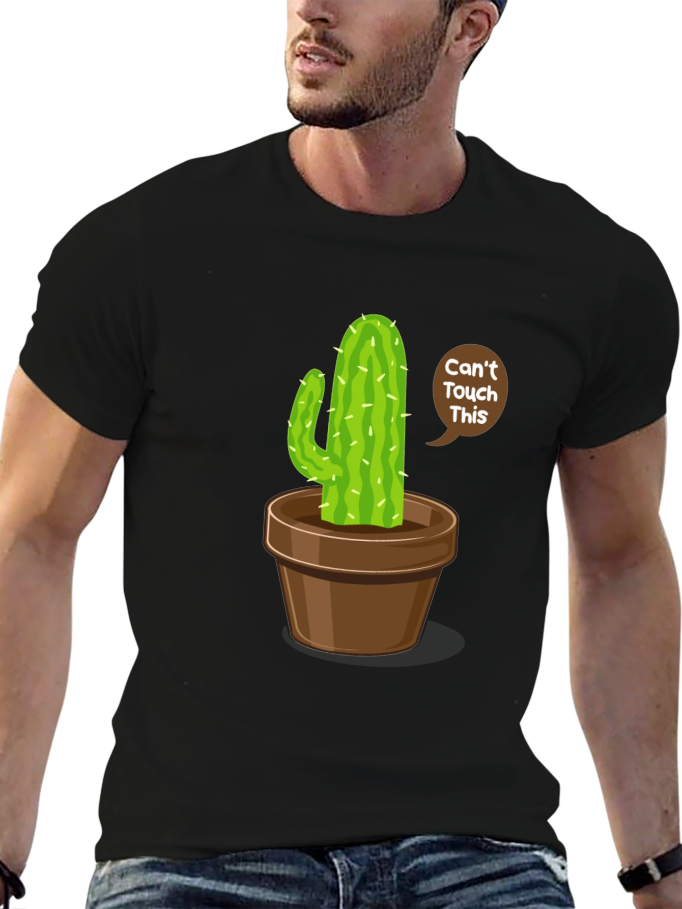 Cactus Cant Touch This T-Shirt - Black Cotton Tee