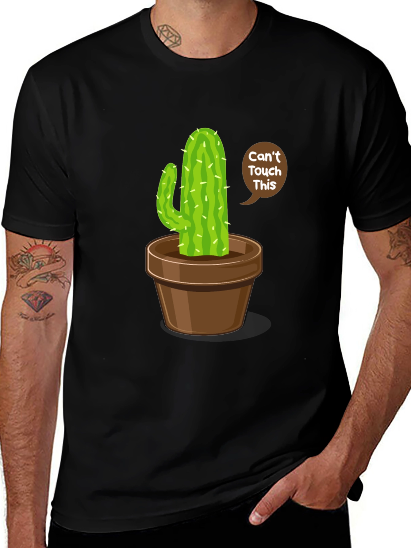 Cactus Cant Touch This T-Shirt - Black Cotton Tee