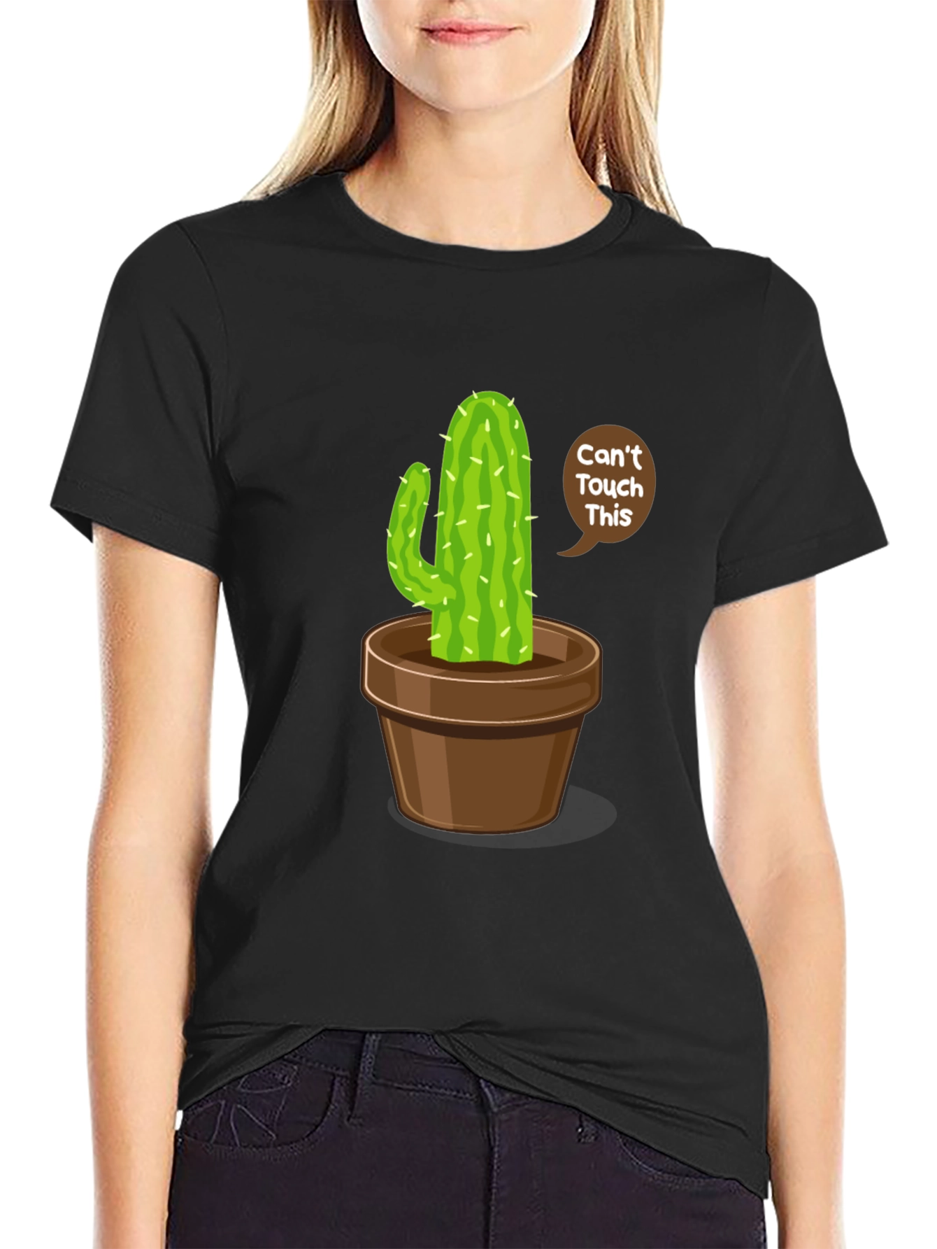 Cactus Cant Touch This T-Shirt - Black Cotton Tee