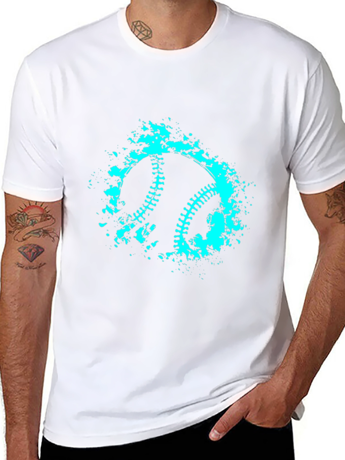 Baseball Splash Graphic T-Shirt - Cool Casual Style