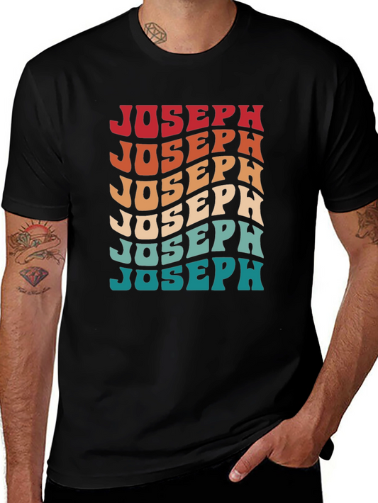Retro Joseph Wavy Text Graphic T-Shirt