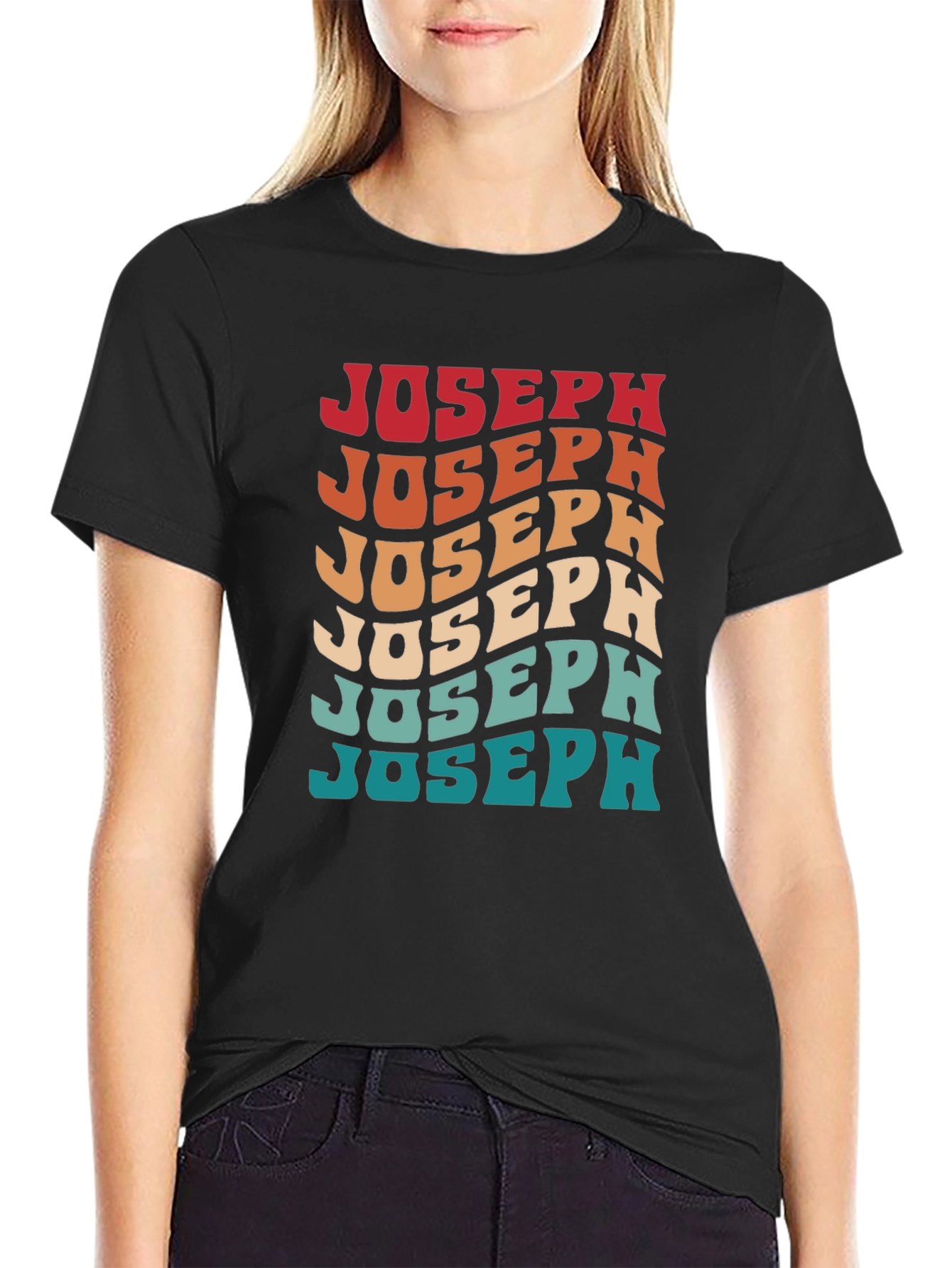 Retro Joseph Wavy Text Graphic T-Shirt