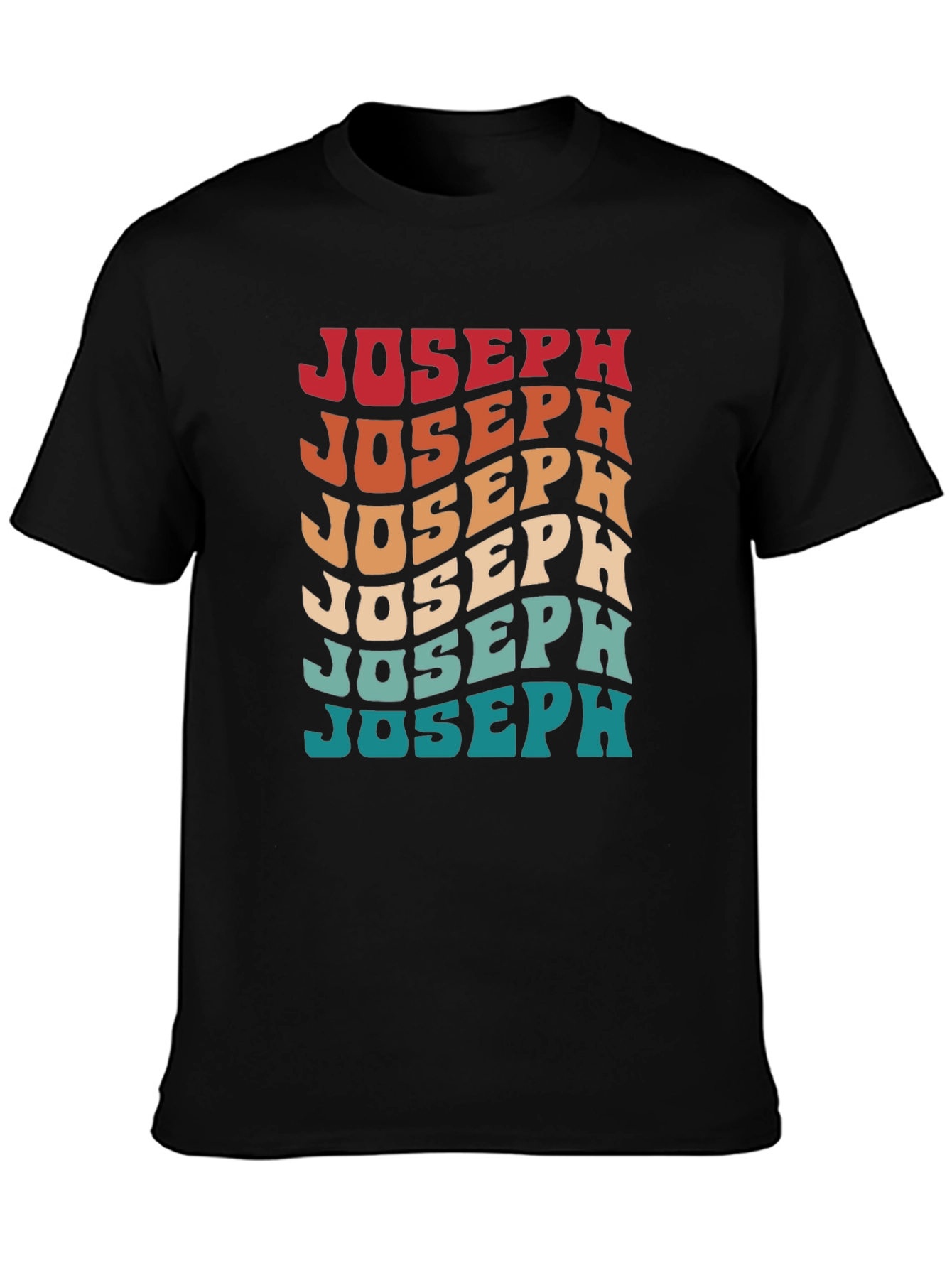 Retro Joseph Wavy Text Graphic T-Shirt