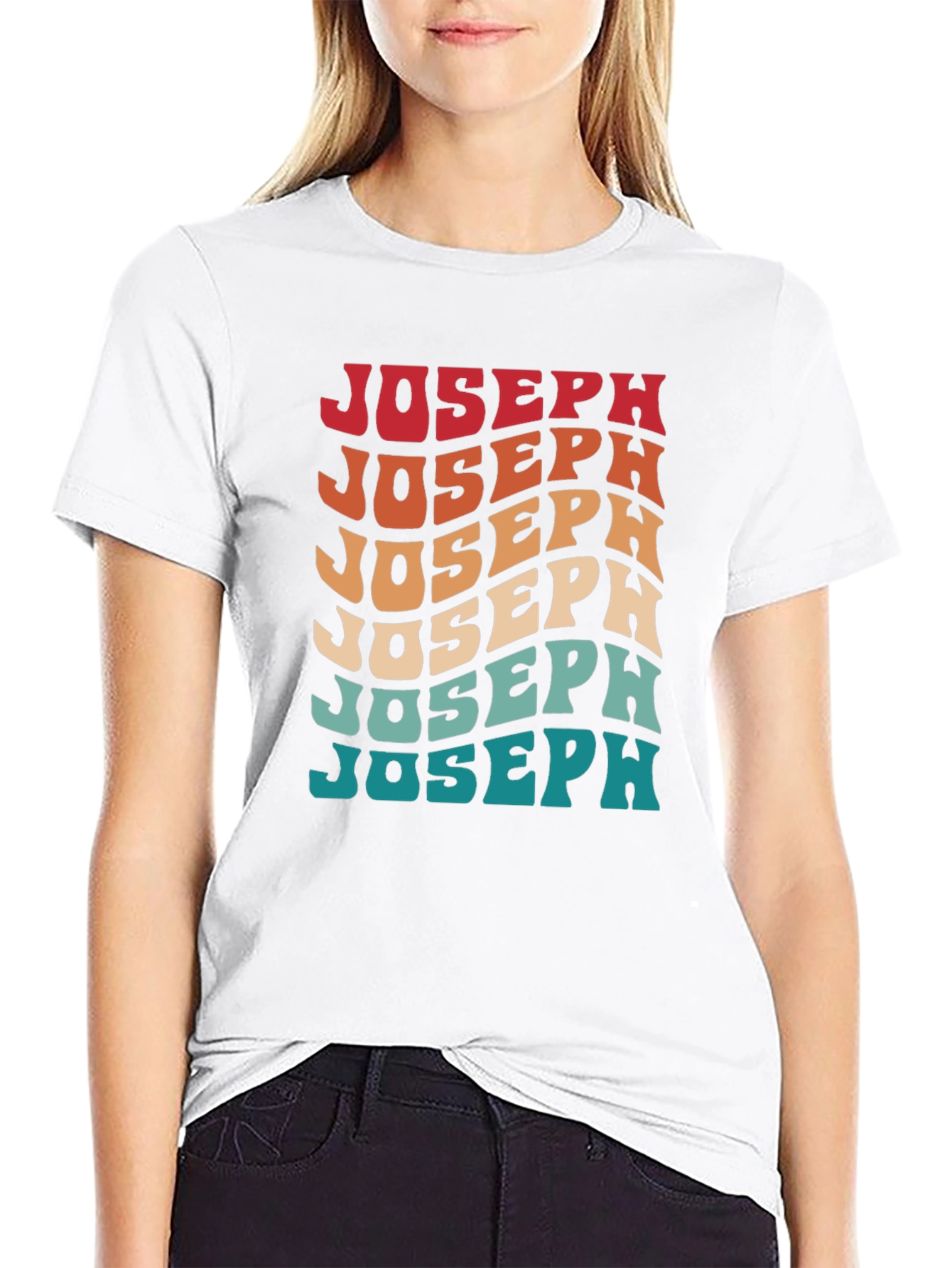 Retro Joseph Wavy Text Graphic T-Shirt