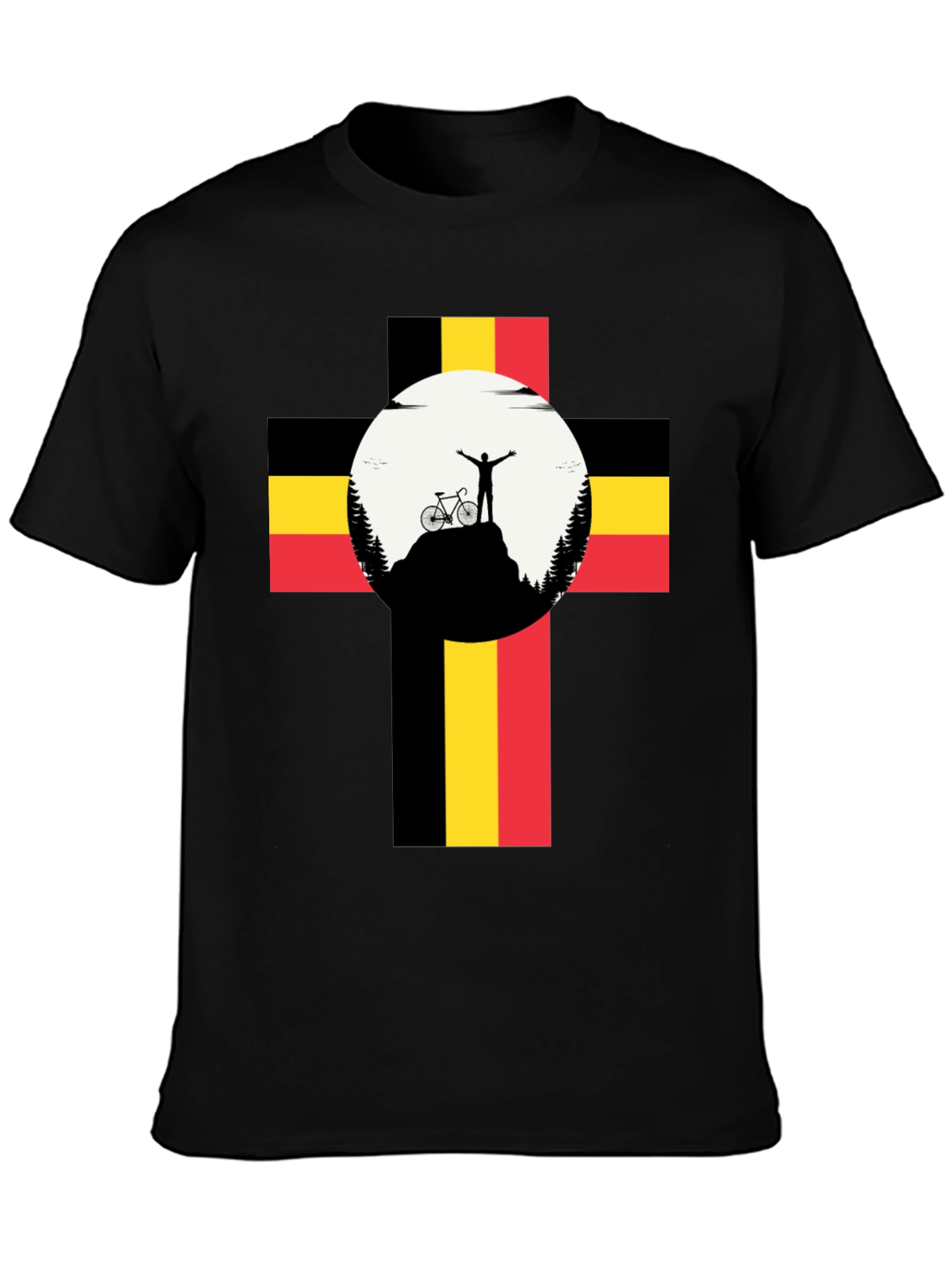 Belgium Flag Mountain Biker Graphic Tee