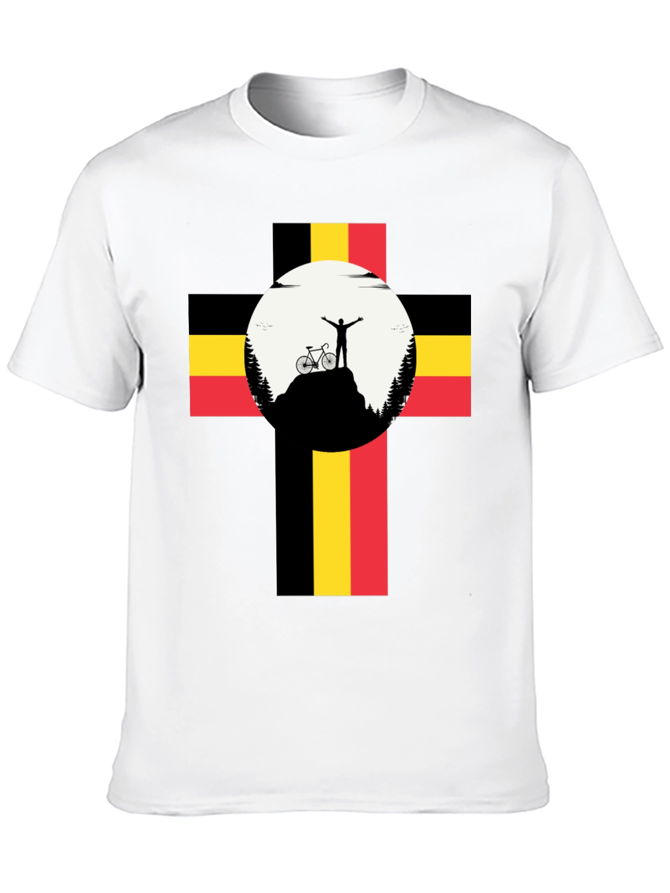 Belgium Flag Mountain Biker Graphic Tee