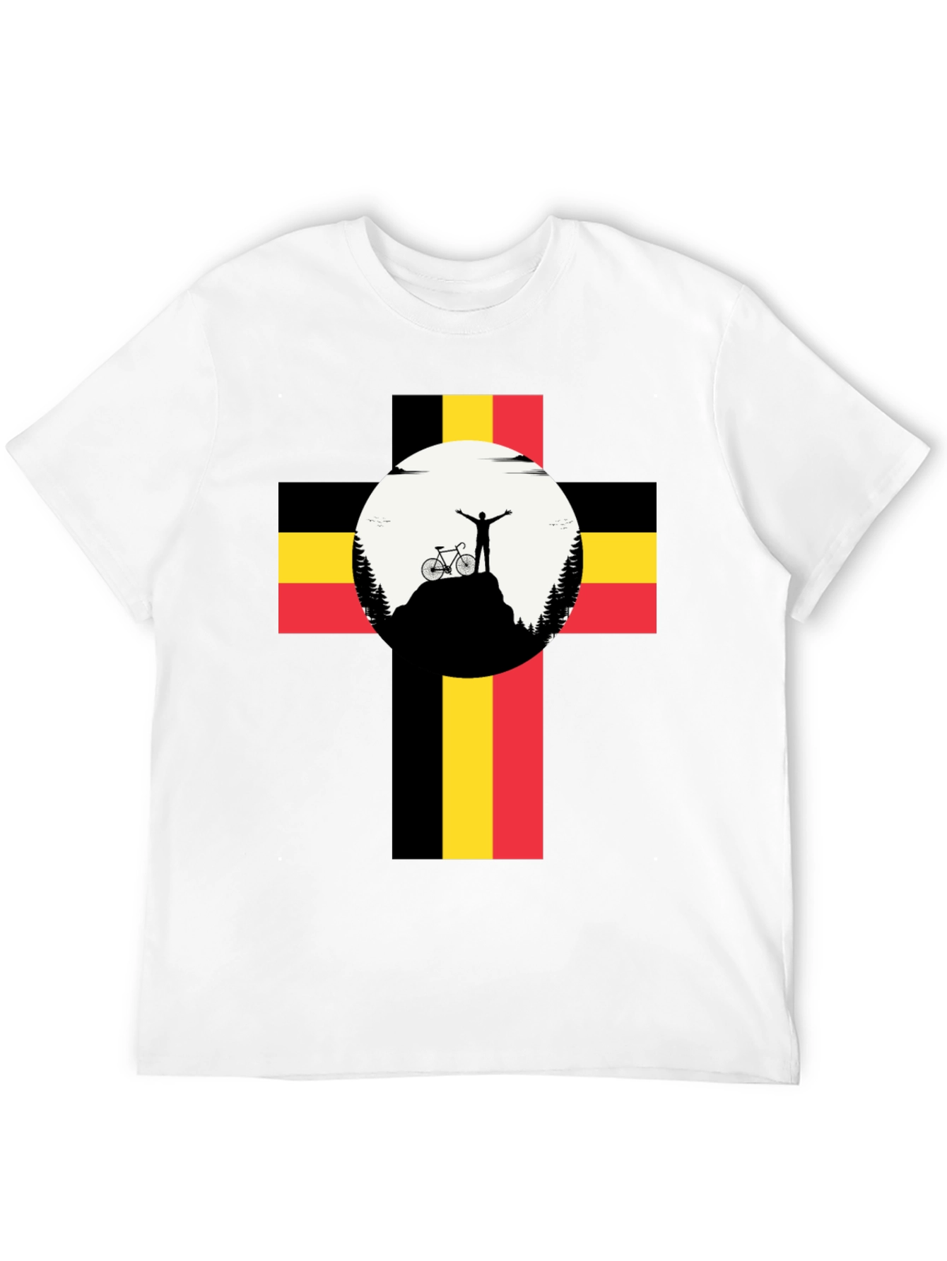 Belgium Flag Mountain Biker Graphic Tee