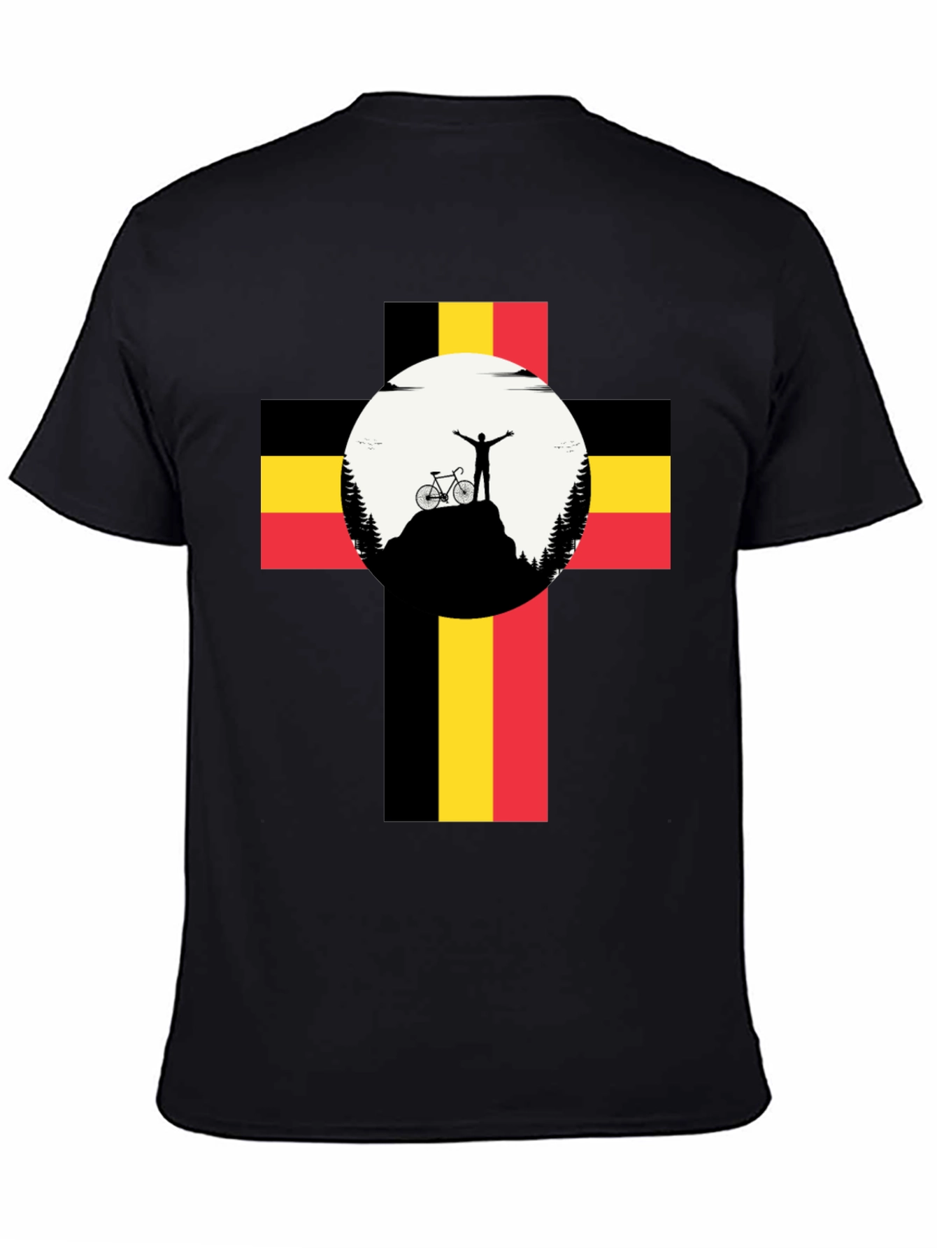 Belgium Flag Mountain Biker Graphic Tee
