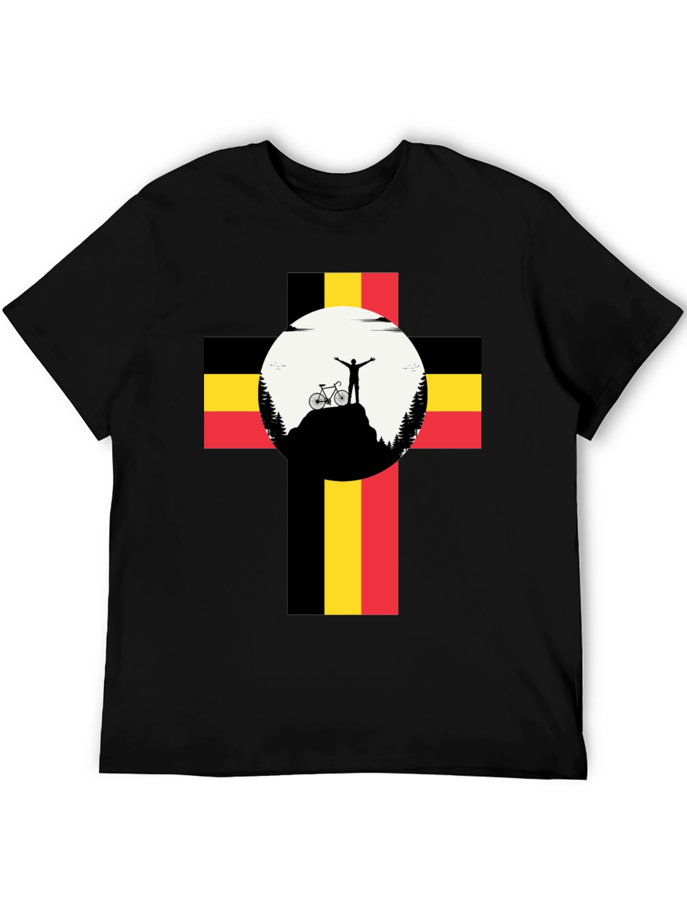 Belgium Flag Mountain Biker Graphic Tee