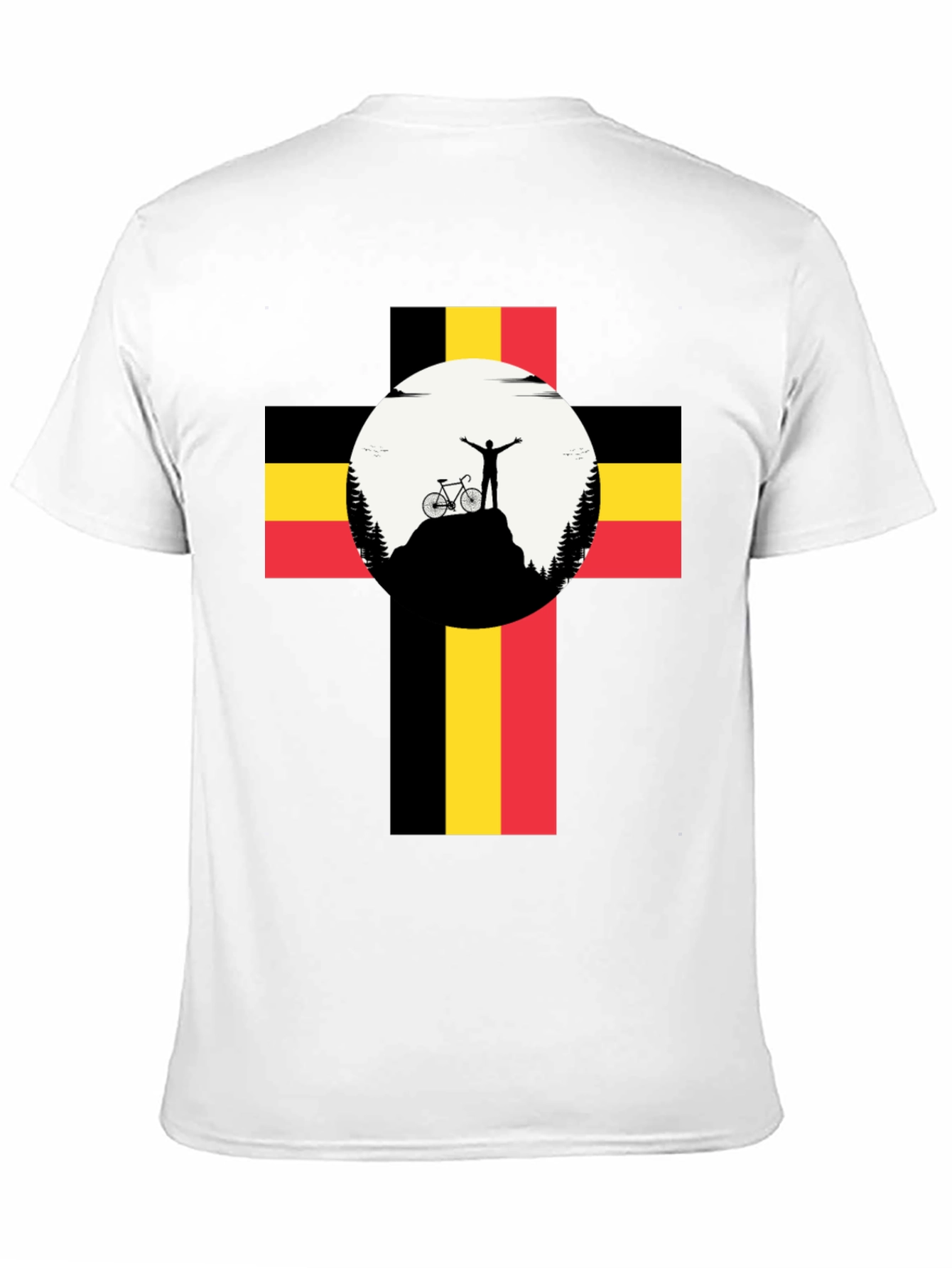 Belgium Flag Mountain Biker Graphic Tee