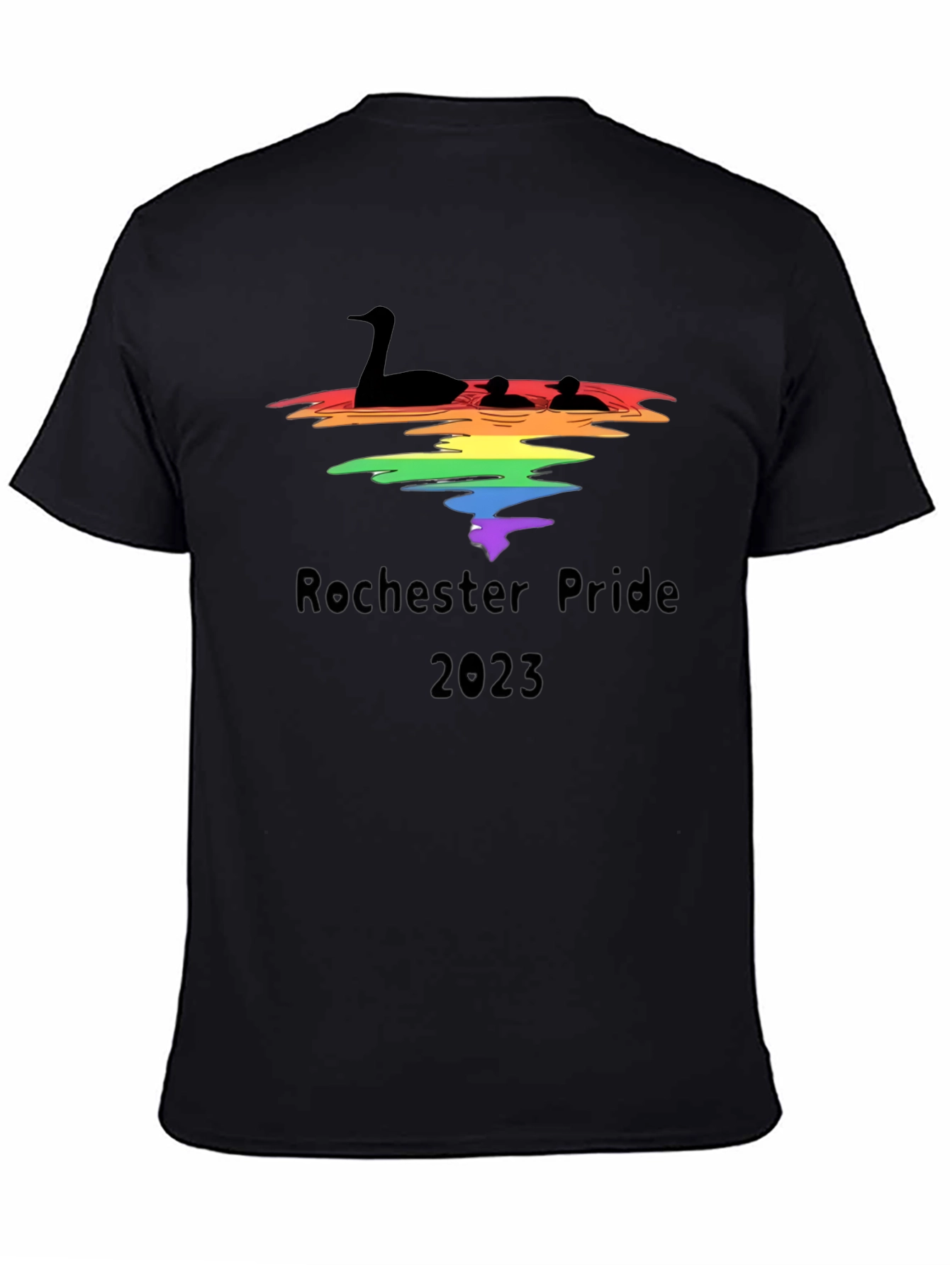 Rochester Pride 2023 Tee - Loon and Rainbow Design