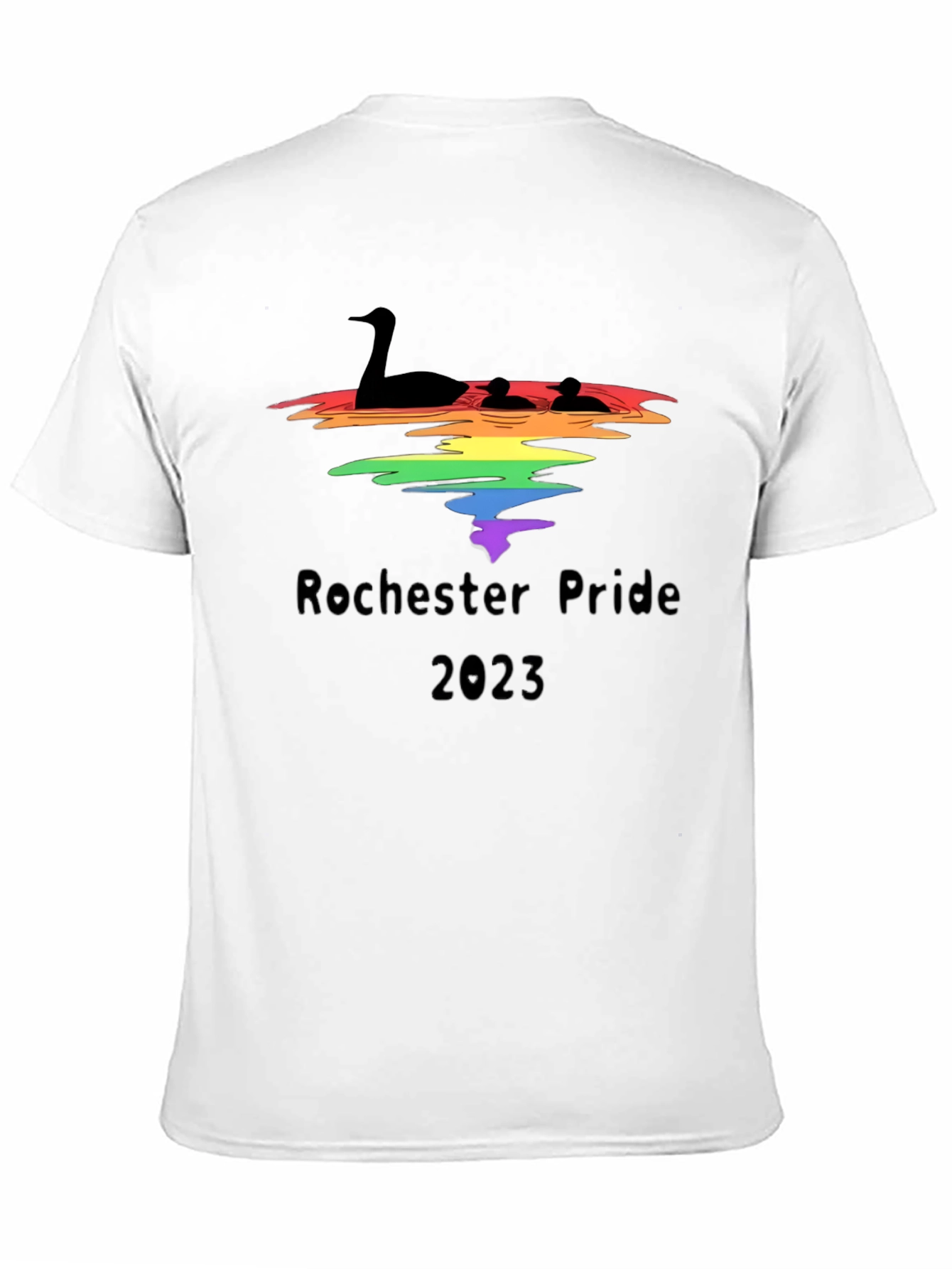 Rochester Pride 2023 Tee - Loon and Rainbow Design