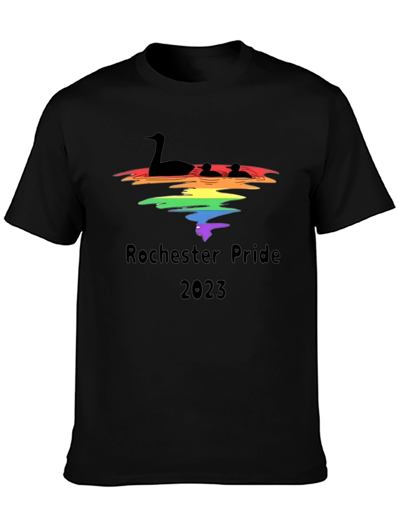 Rochester Pride 2023 Tee - Loon and Rainbow Design