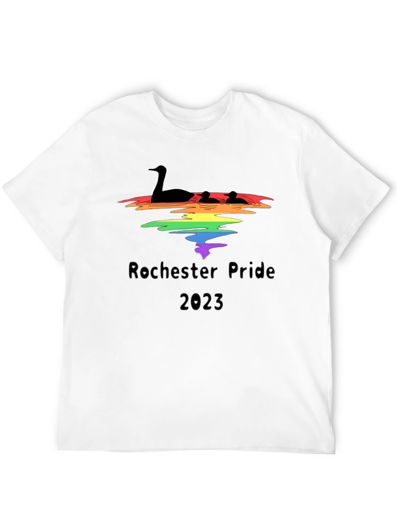 Rochester Pride 2023 Tee - Loon and Rainbow Design