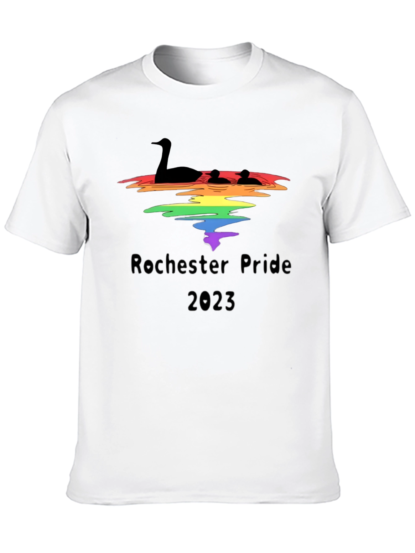 Rochester Pride 2023 Tee - Loon and Rainbow Design