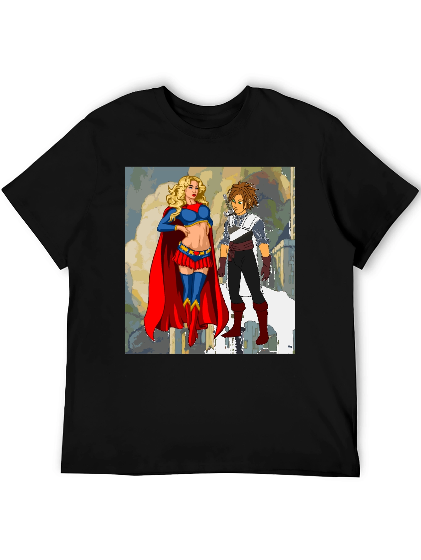 Supergirl & Friend Graphic Tee - Classic Black