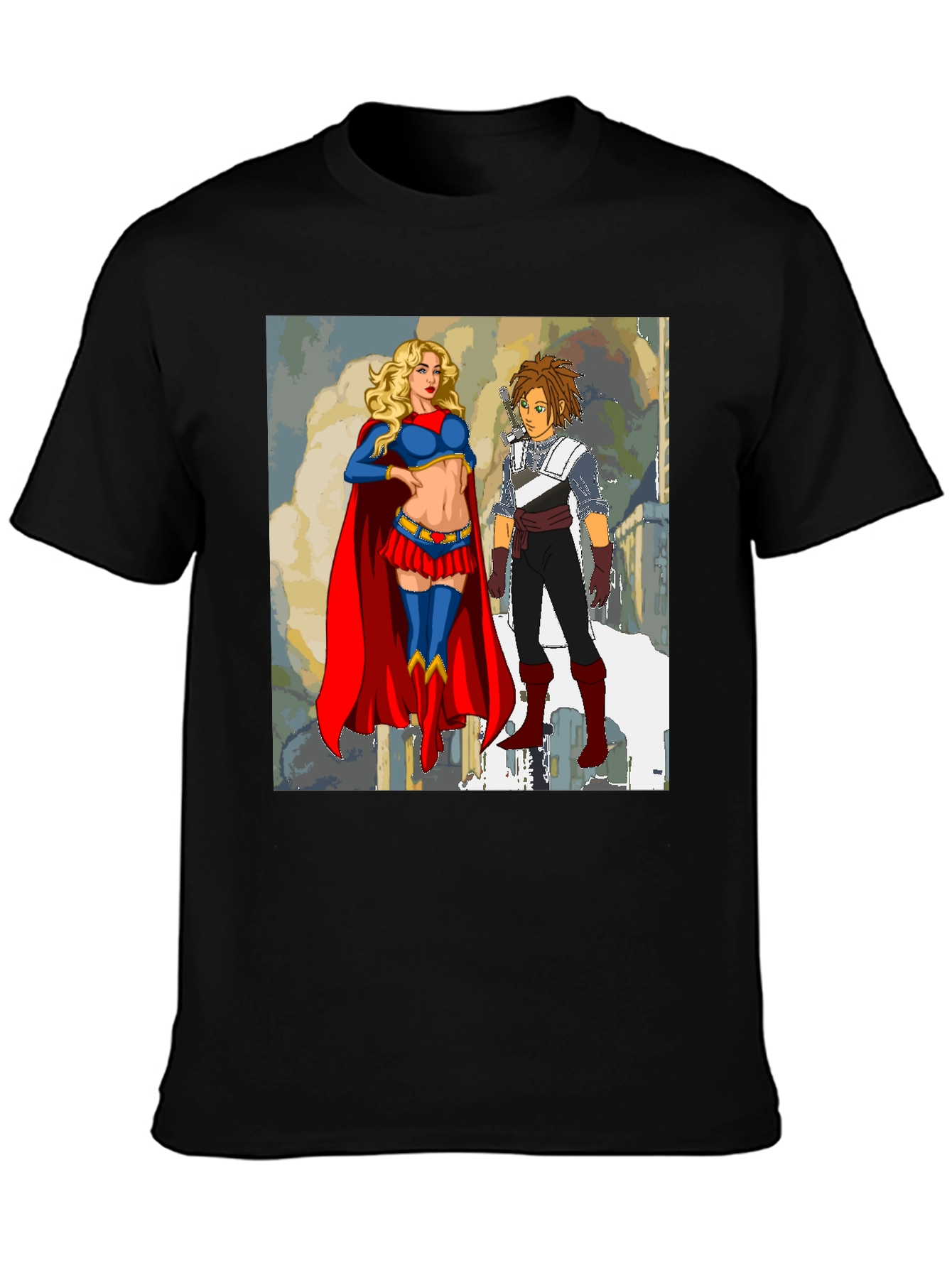 Supergirl & Friend Graphic Tee - Classic Black