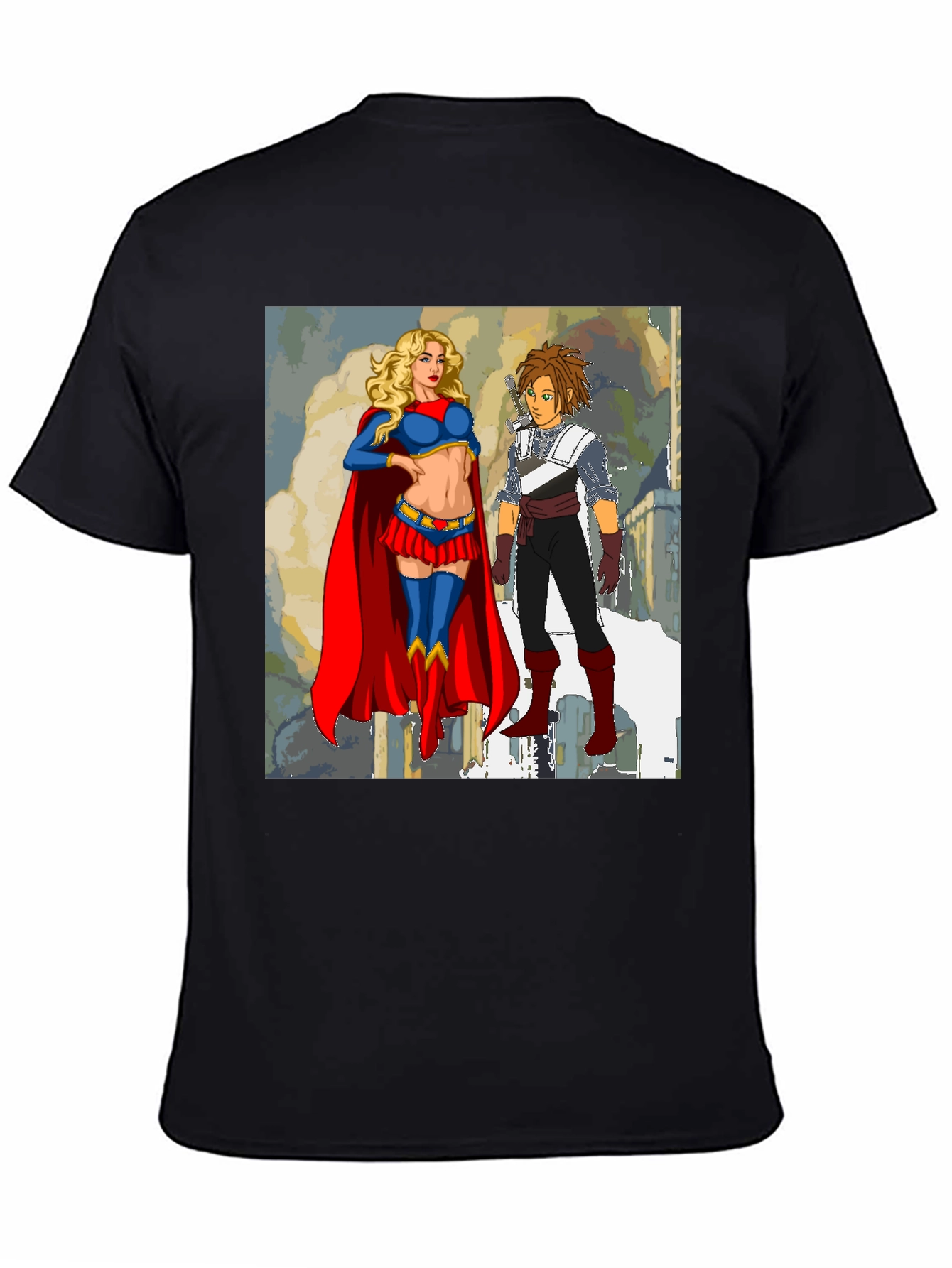 Supergirl & Friend Graphic Tee - Classic Black