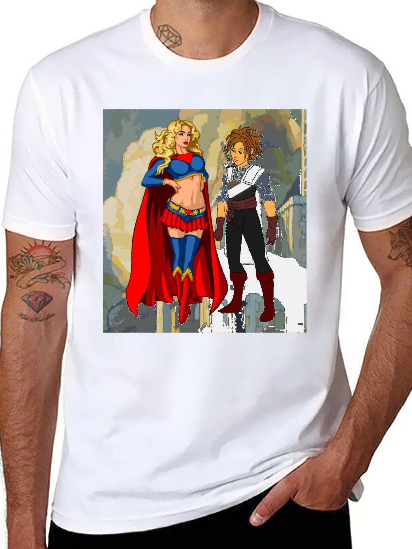 Supergirl & Friend Graphic Tee - Classic Black