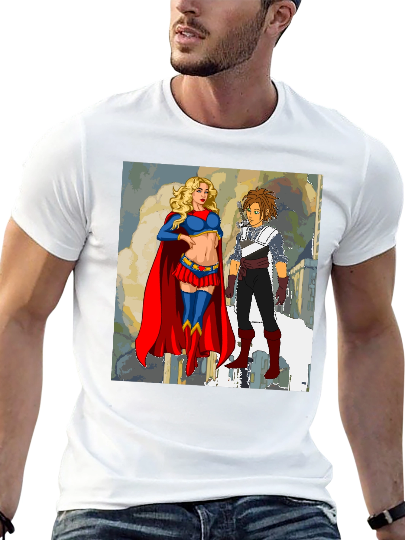 Supergirl & Friend Graphic Tee - Classic Black